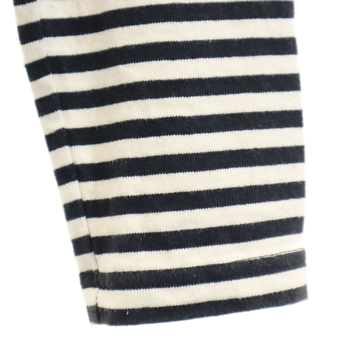 nano universe ナノユニバース ボーダー柄 長袖 ボートネック バスクシャツ L アイボリー レディース