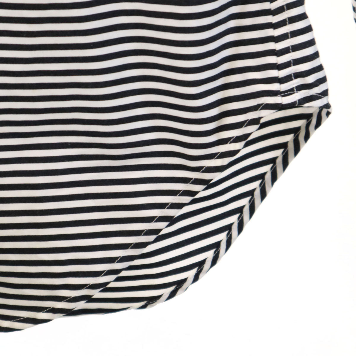 RALPH LAUREN ラルフローレン ボーダー柄 長袖 スーパースリムフィット コットンシャツ 6 ホワイト レディース