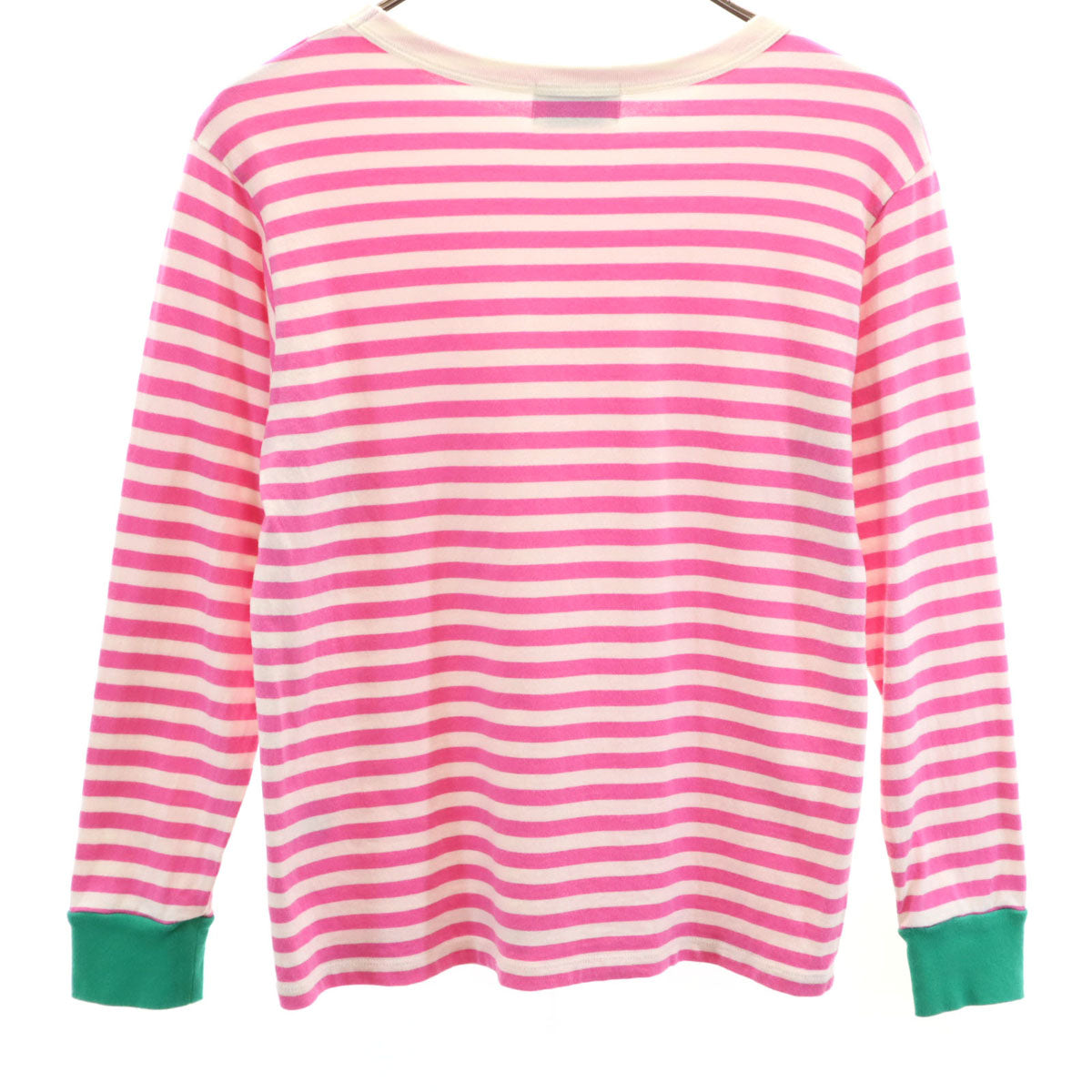 DIARIES ダイアリーズ 日本製 ボーダー柄 7分袖 Tシャツ ピンク レディース