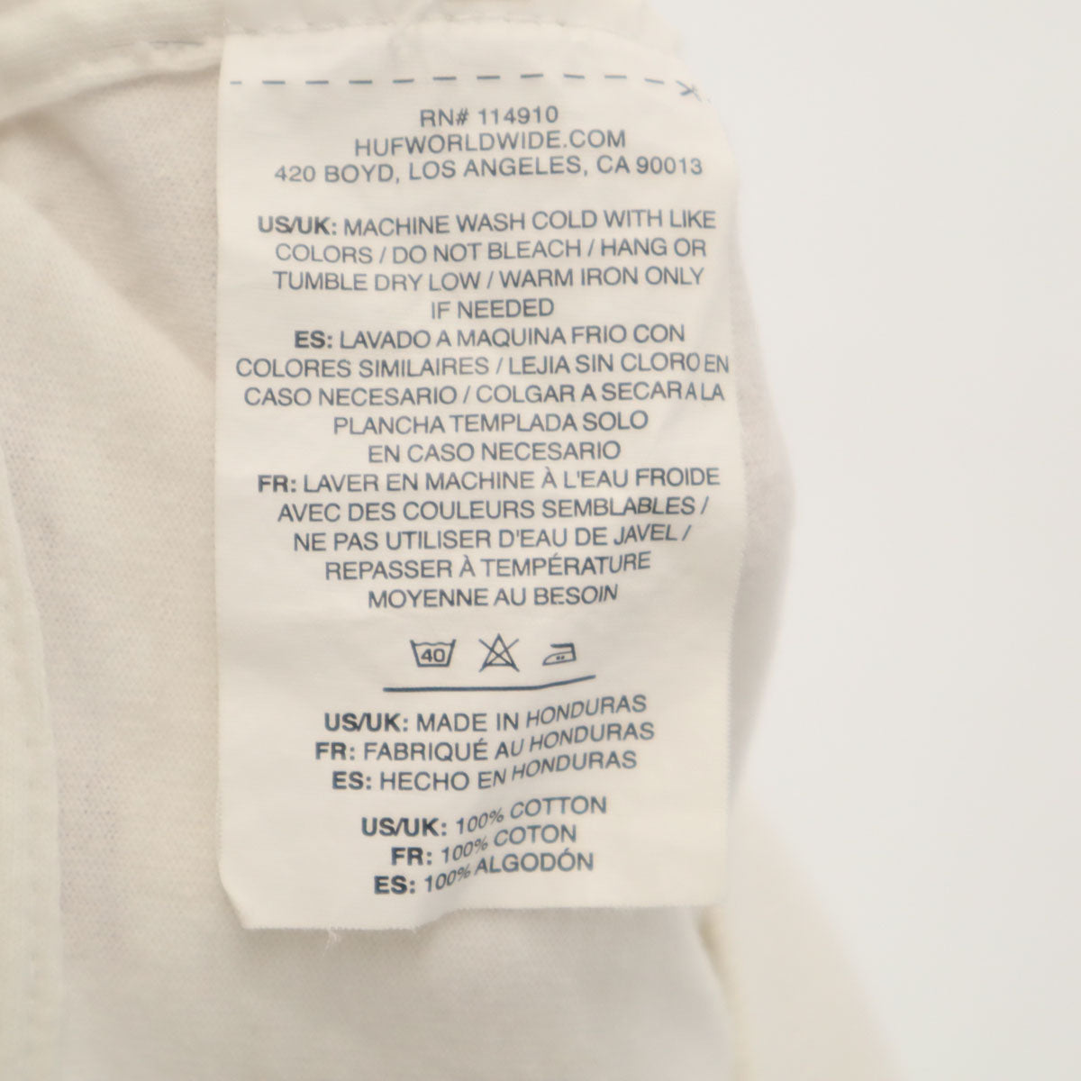 HUF ハフ 長袖 プリント Tシャツ L ホワイト ロンT メンズ