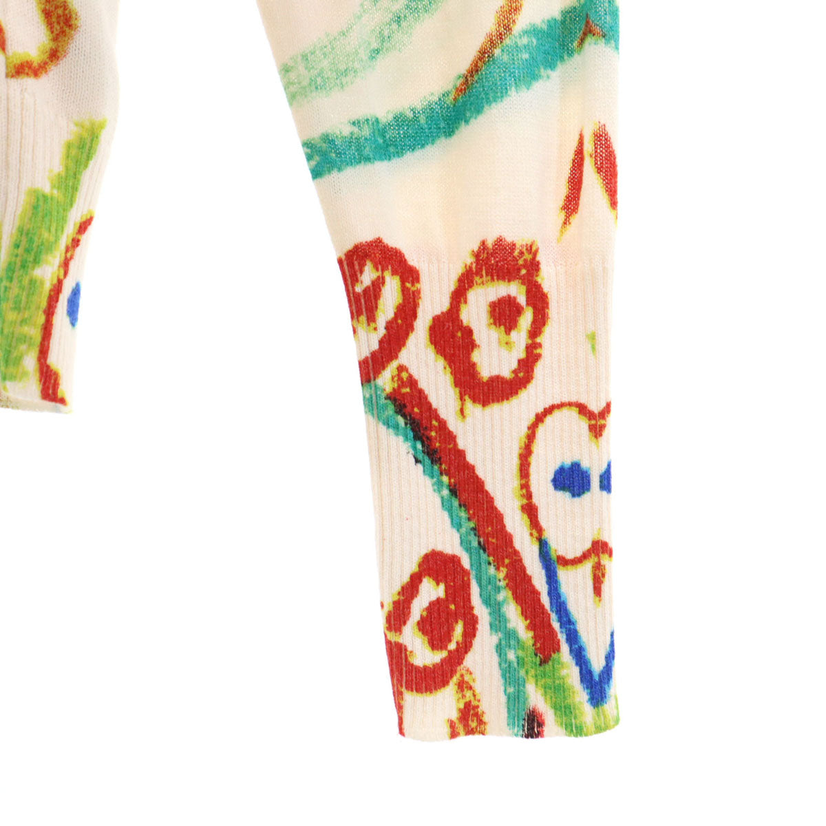 Desigual デシグアル 総柄 長袖 ニット XL アイボリー メンズ