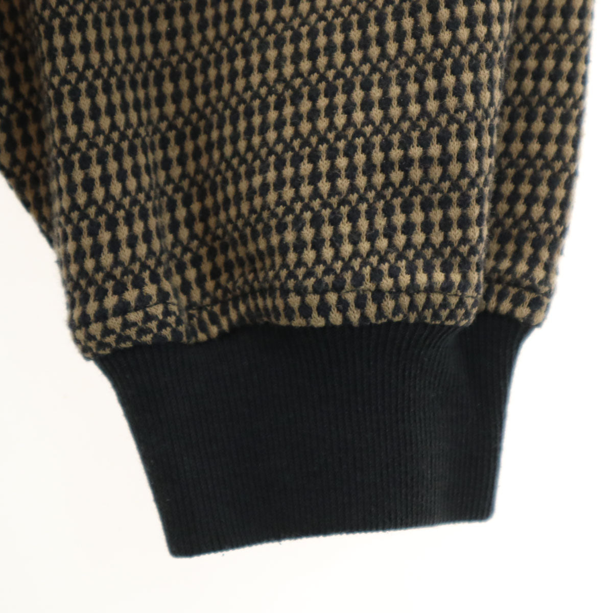 M.E.SPORT 90s オールド 総柄 長袖 ヘンリーネック カットソー L ブラウン メンズ