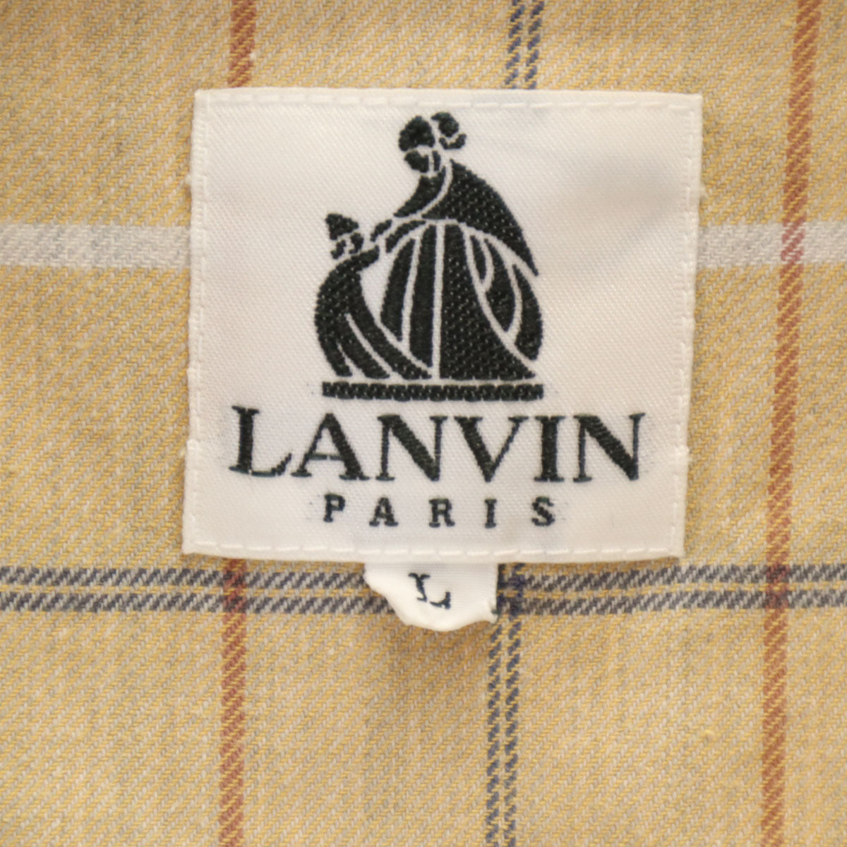 LANVIN ランバン 90s オールド チェック柄 ルームウェア L ベージュ パジャマ メンズ