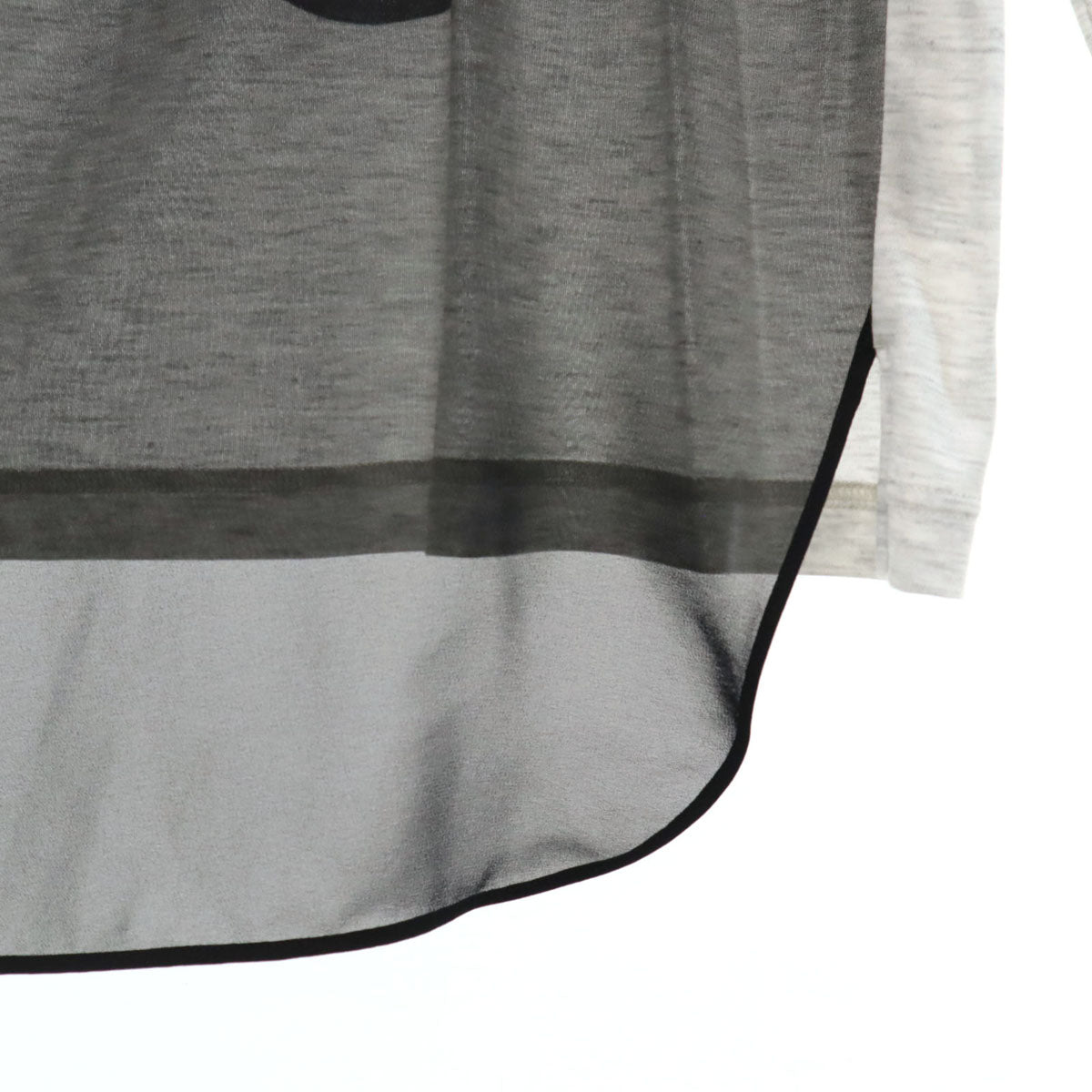 β ベータ ギター プリント 長袖 シアー切替 カットソー 9 グレー シースルー レディース