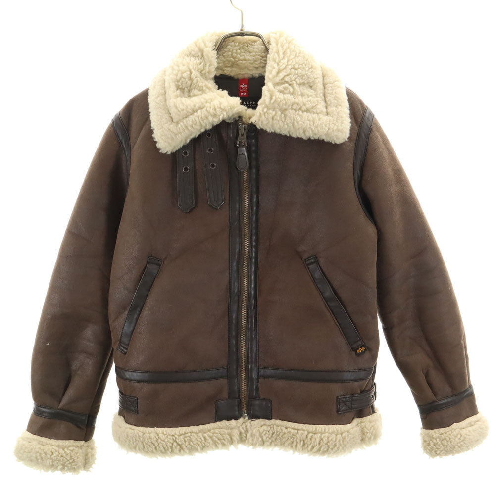 ALPHA INDUSTRIES INC アルファインダストリーズ B-3 フェイク ムートンジャケット S ブラウン ボマー フライト レディース