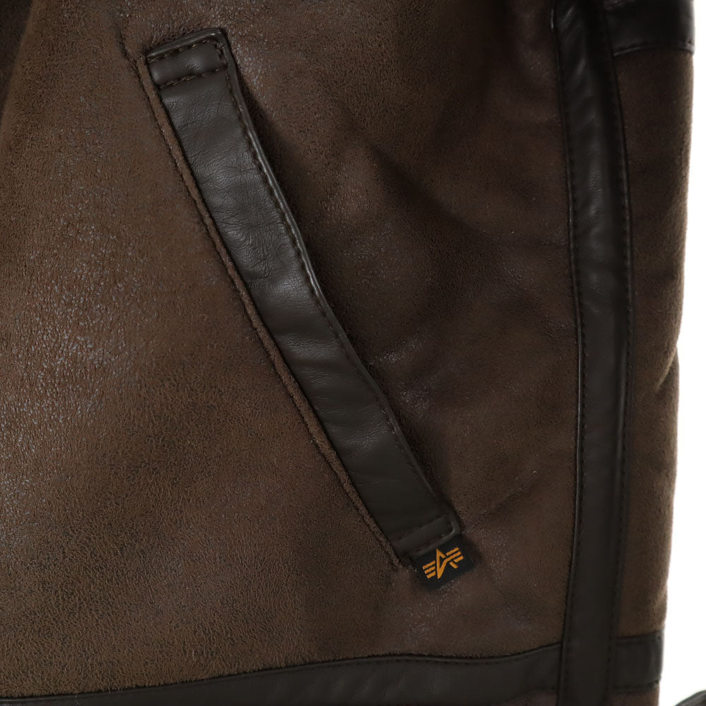 ALPHA INDUSTRIES INC アルファインダストリーズ B-3 フェイク ムートンジャケット S ブラウン ボマー フライト レディース
