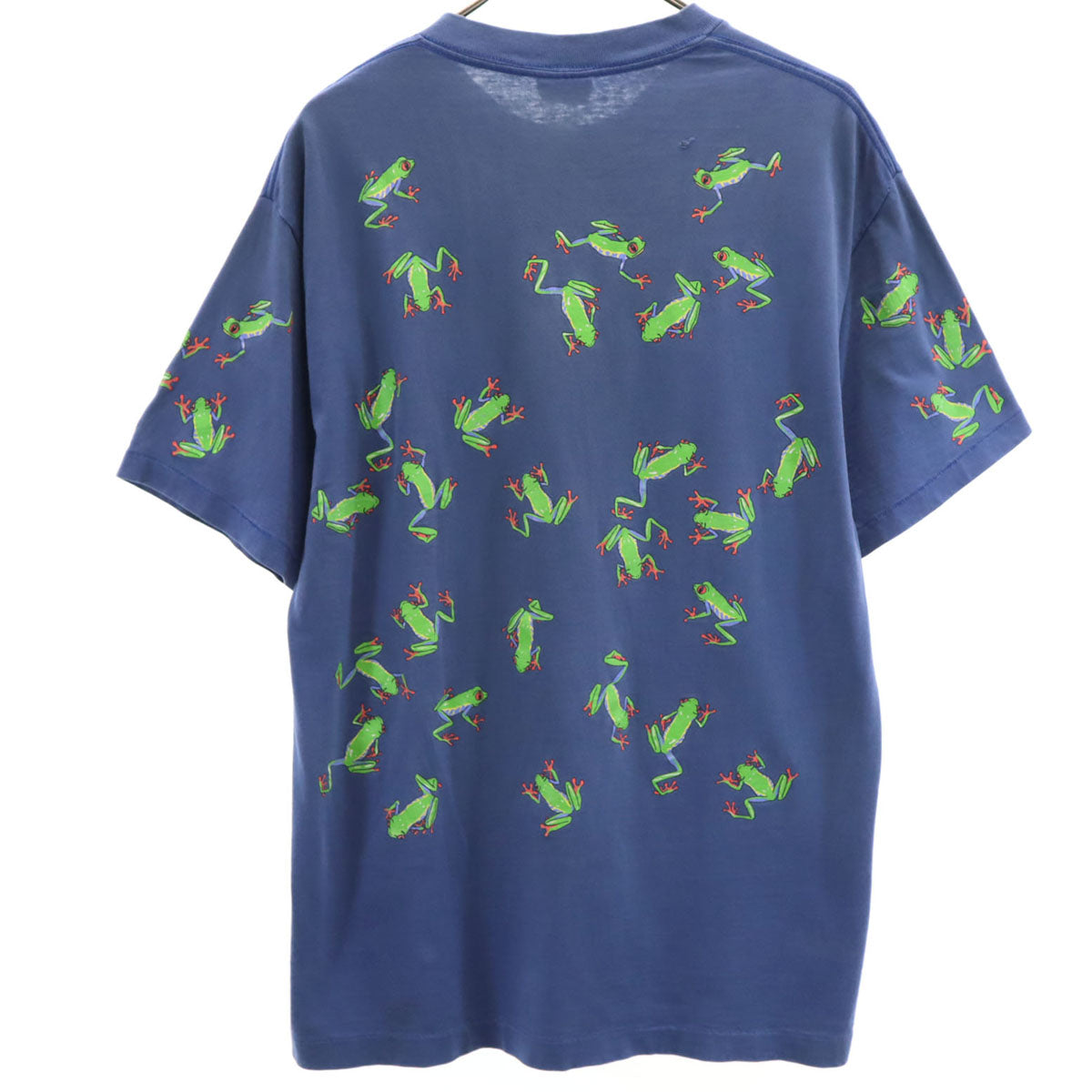 HARBORSIDE GRAPHICS ハーバーサイドグラフィックス 90s オールド USA製 蛙 半袖 シングルステッチ 両面プリント Tシャツ L ブルー メンズ