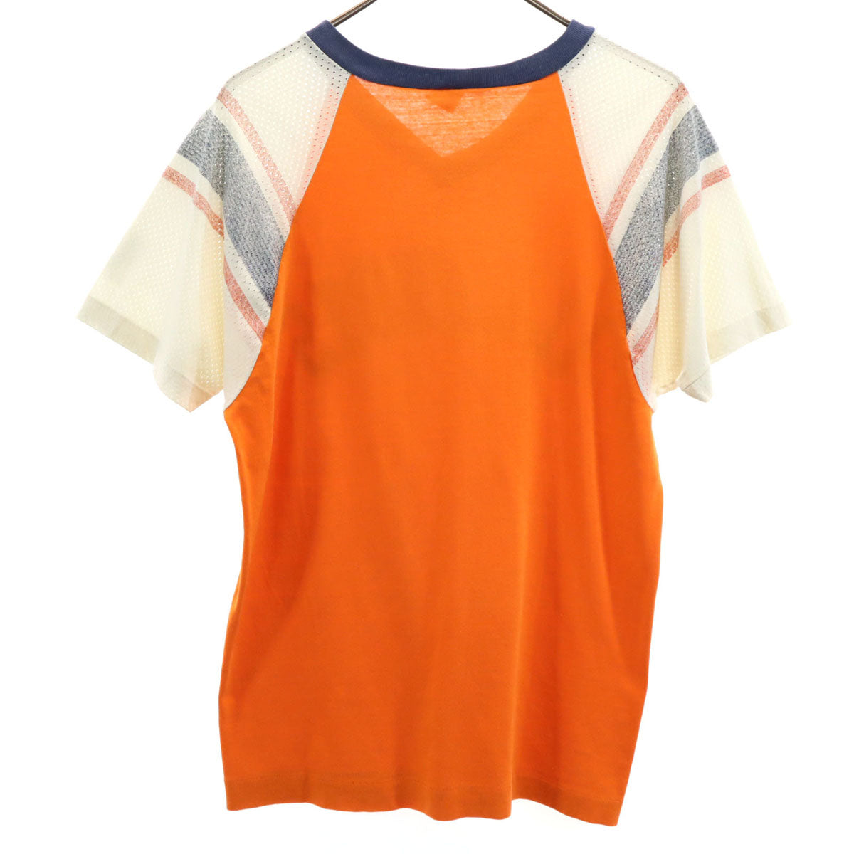 Champion チャンピオン 70s ヴィンテージ USA製 バータグ 半袖 Vネック フットボール Tシャツ L オレンジ シングルステッチ メンズ