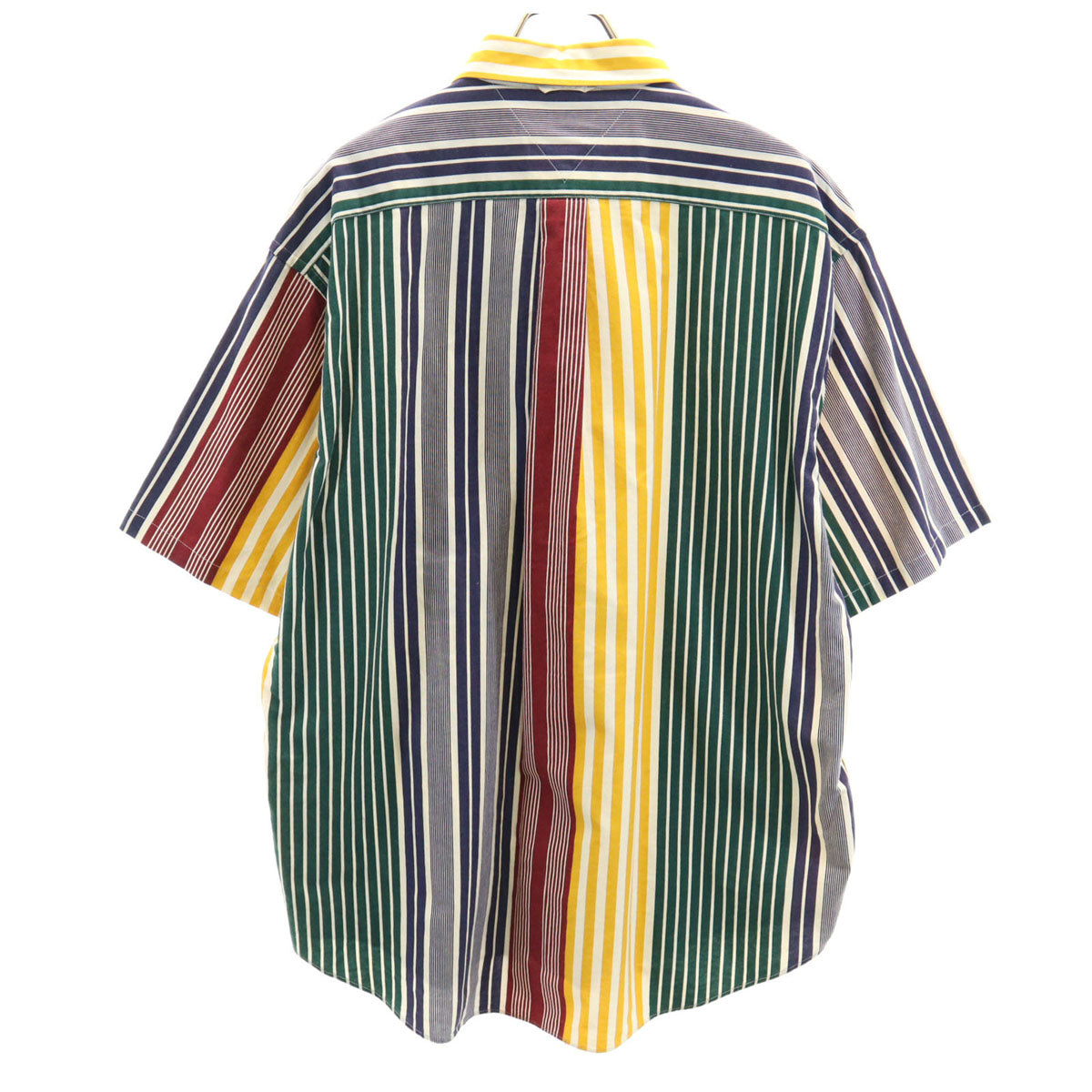 TOMMY HILFIGER トミーヒルフィガー 90s オールド フラッグタグ ストライプ柄 半袖 コットンシャツ XL メンズ