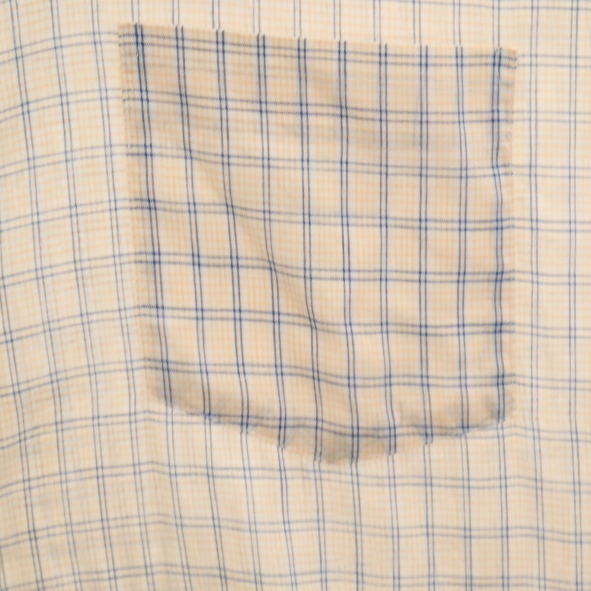 70s 80s ヴィンテージ チェック柄 半袖 ボックスシルエット シャツ 161/2 ベージュ メンズ