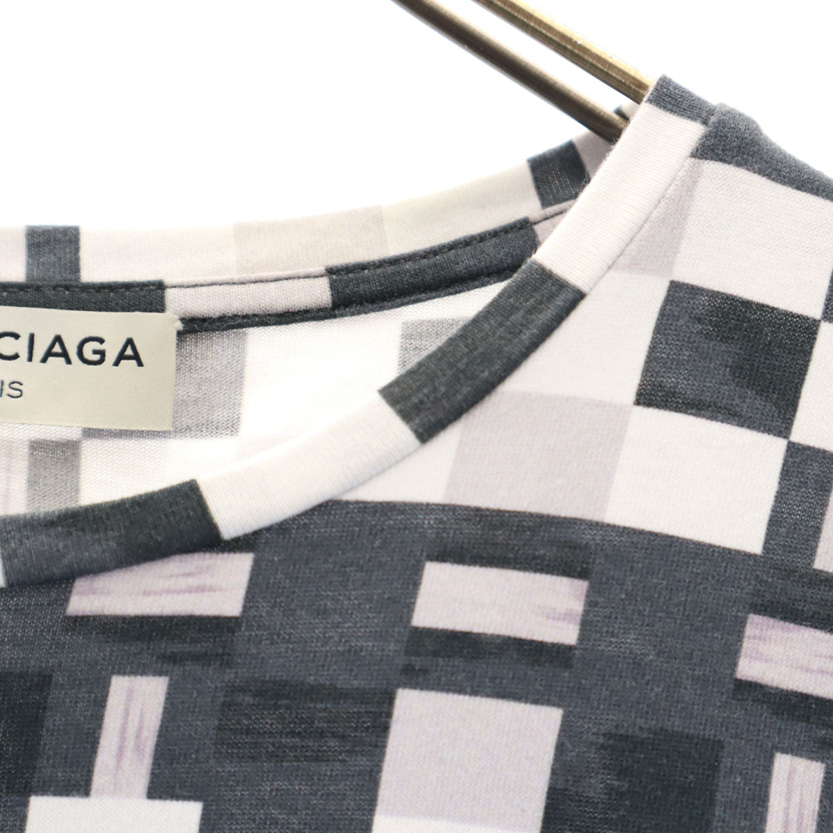 BALENCIAGA バレンシアガ ポルトガル製 幾何学柄 半袖 Tシャツ M ホワイト メンズ