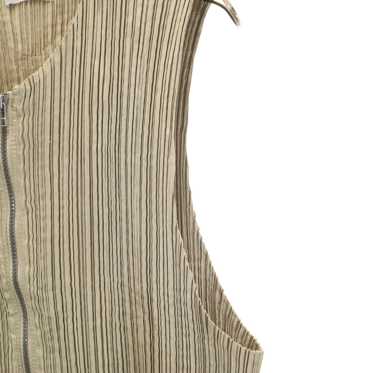 ISSEY MIYAKE MEN イッセイミヤケメン 90s 日本製 オールド プリーツ ベスト M ベージュ メンズ