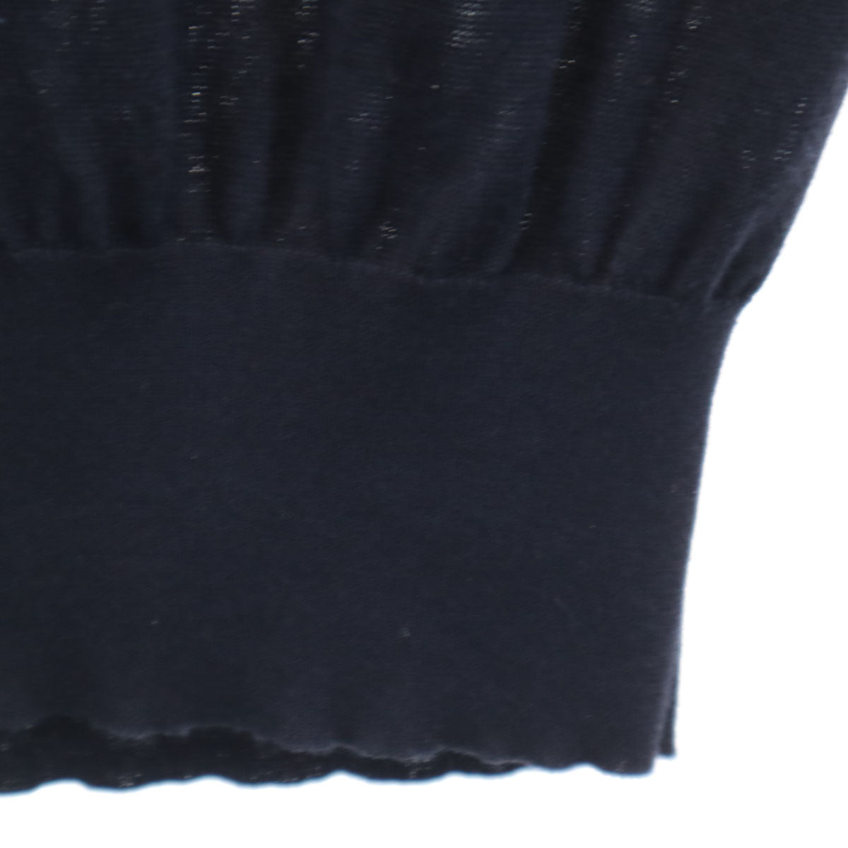 CELINE セリーヌ イタリア製 半袖 Vネック ニットベスト M ネイビー レディース