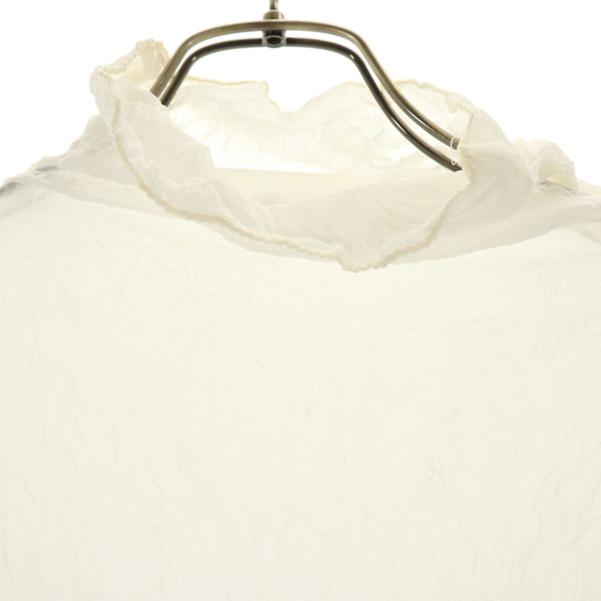 ISSEY MIYAKE イッセイミヤケ 90s 日本製 オールド 長袖 ワッシャープリーツ加工 ハイネック カットソー M ホワイト トップス レディース