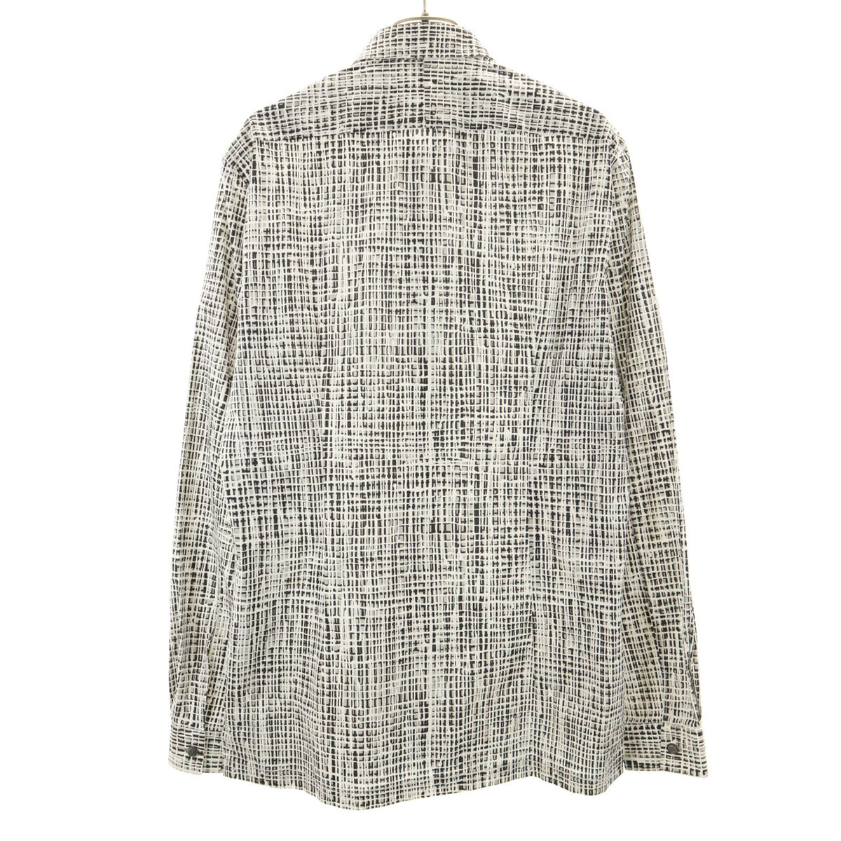 BALENCIAGA バレンシアガ イタリア製 総柄 長袖 コットンシャツ 39 ホワイト メンズ