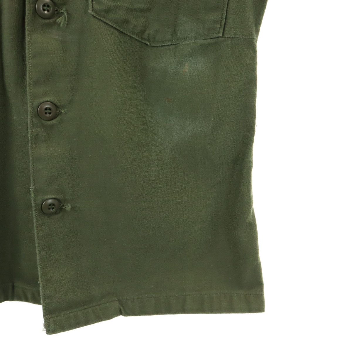 US ARMY アメリカ軍 70s ヴィンテージ 長袖 ユーティリティ ミリタリーシャツ 14 1/2 33 カーキ メンズ