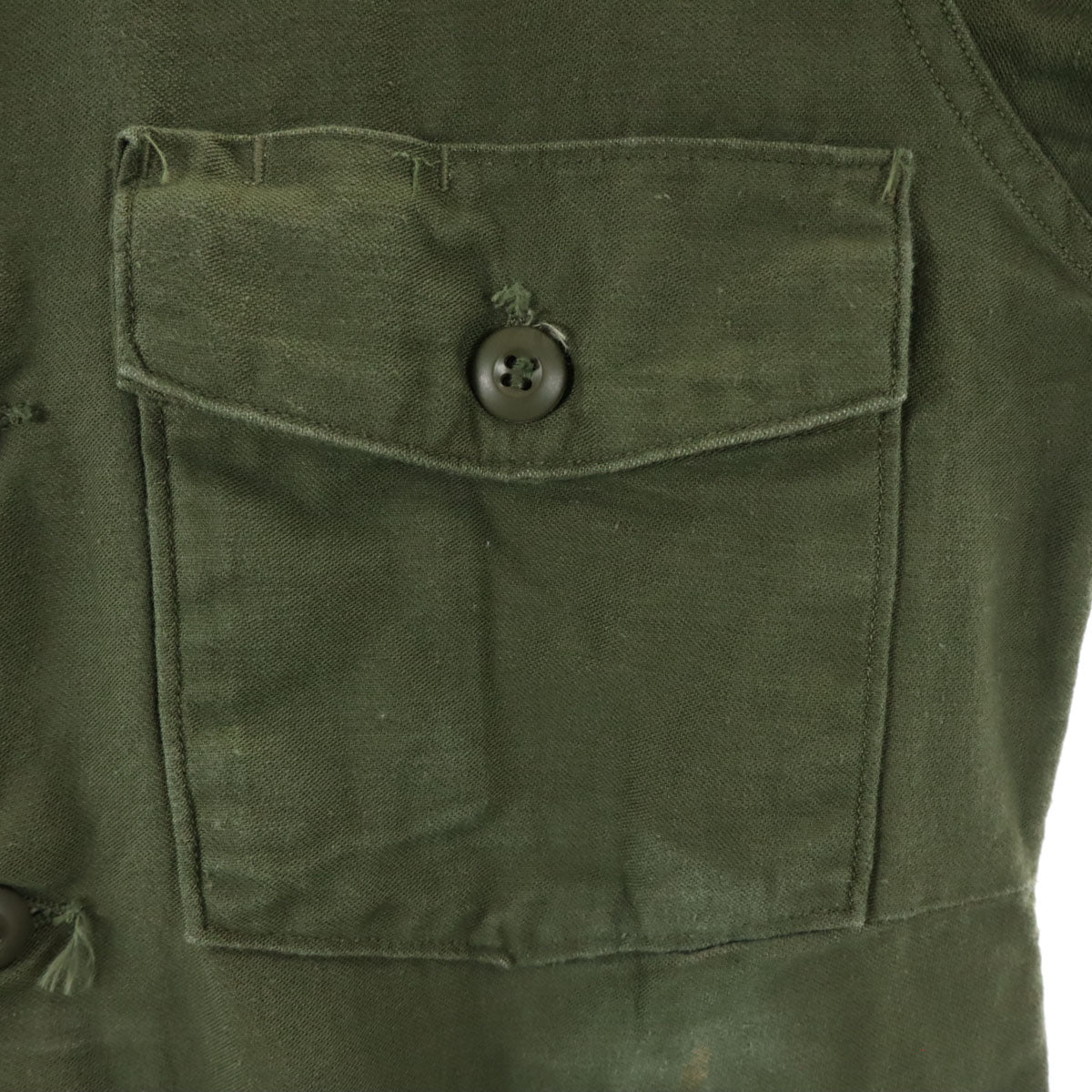 US ARMY アメリカ軍 70s ヴィンテージ 長袖 ユーティリティ ミリタリーシャツ 14 1/2 33 カーキ メンズ