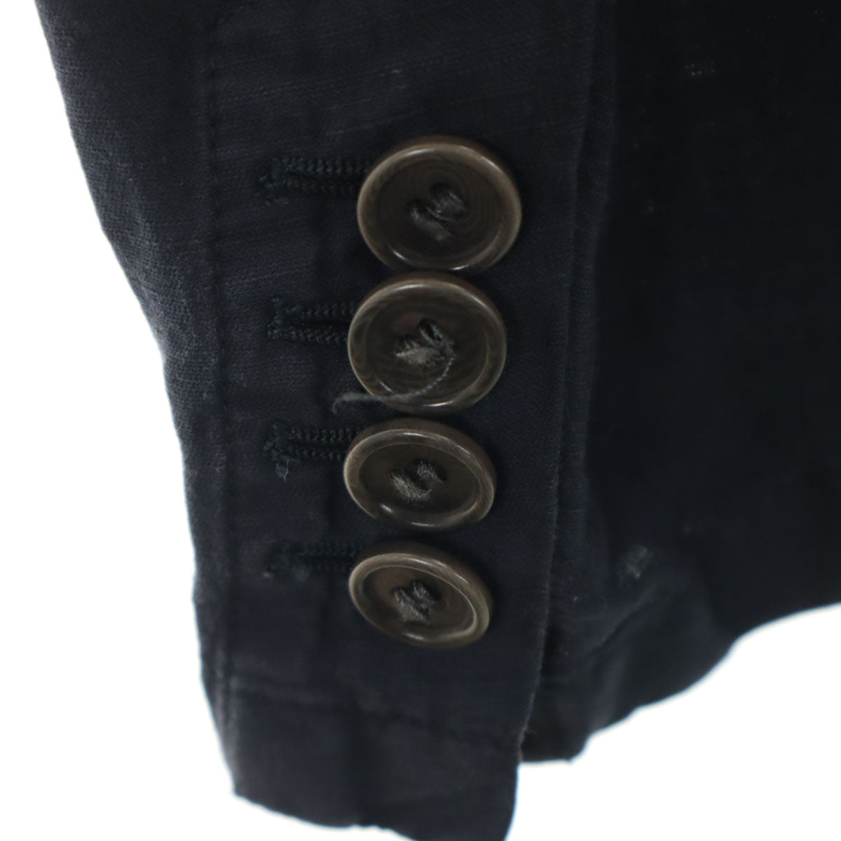 DRIES VAN NOTEN ドリスヴァンノッテン リネンブレンド ドライバーズ ジャケット 48 ネイビー メンズ