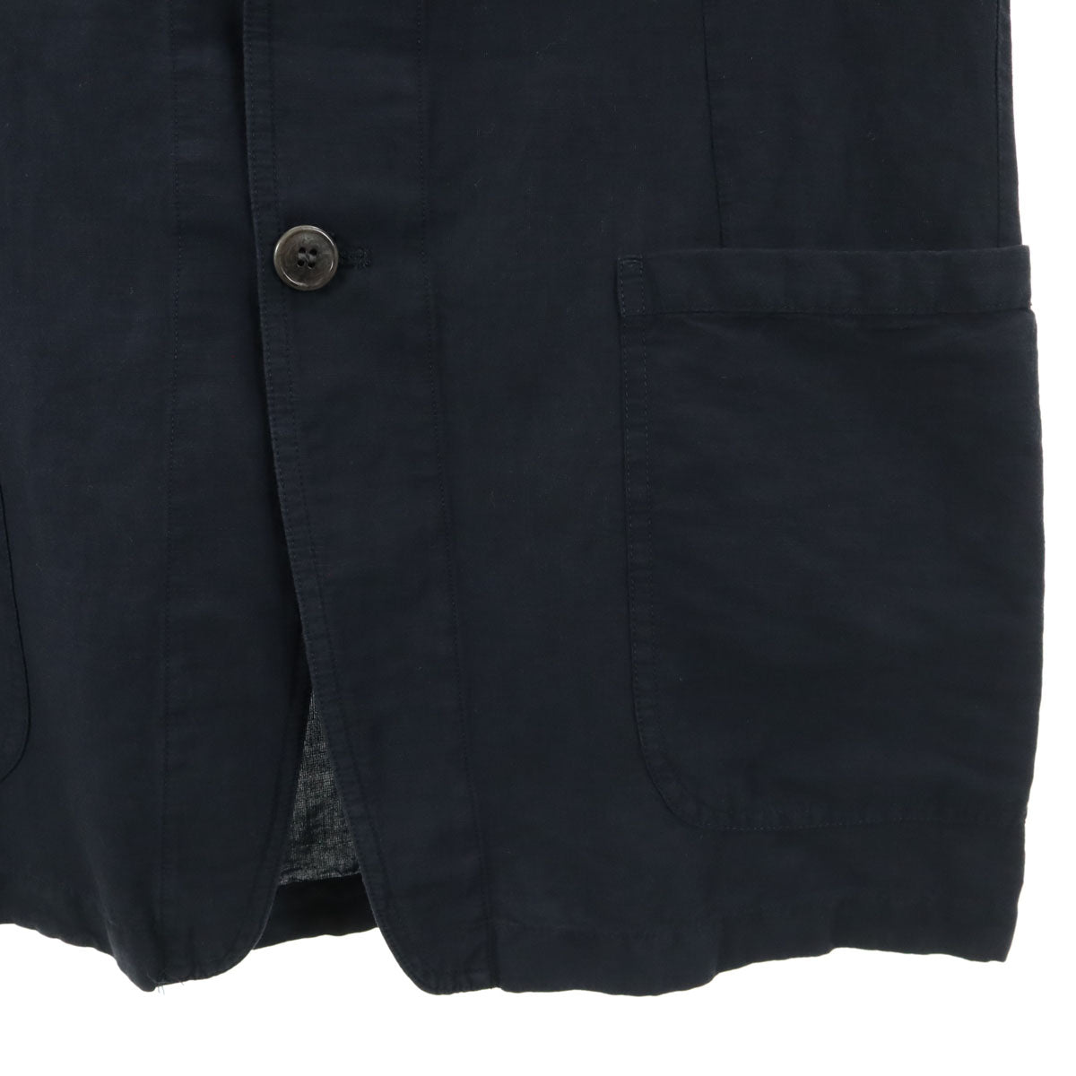 DRIES VAN NOTEN ドリスヴァンノッテン リネンブレンド ドライバーズ ジャケット 48 ネイビー メンズ