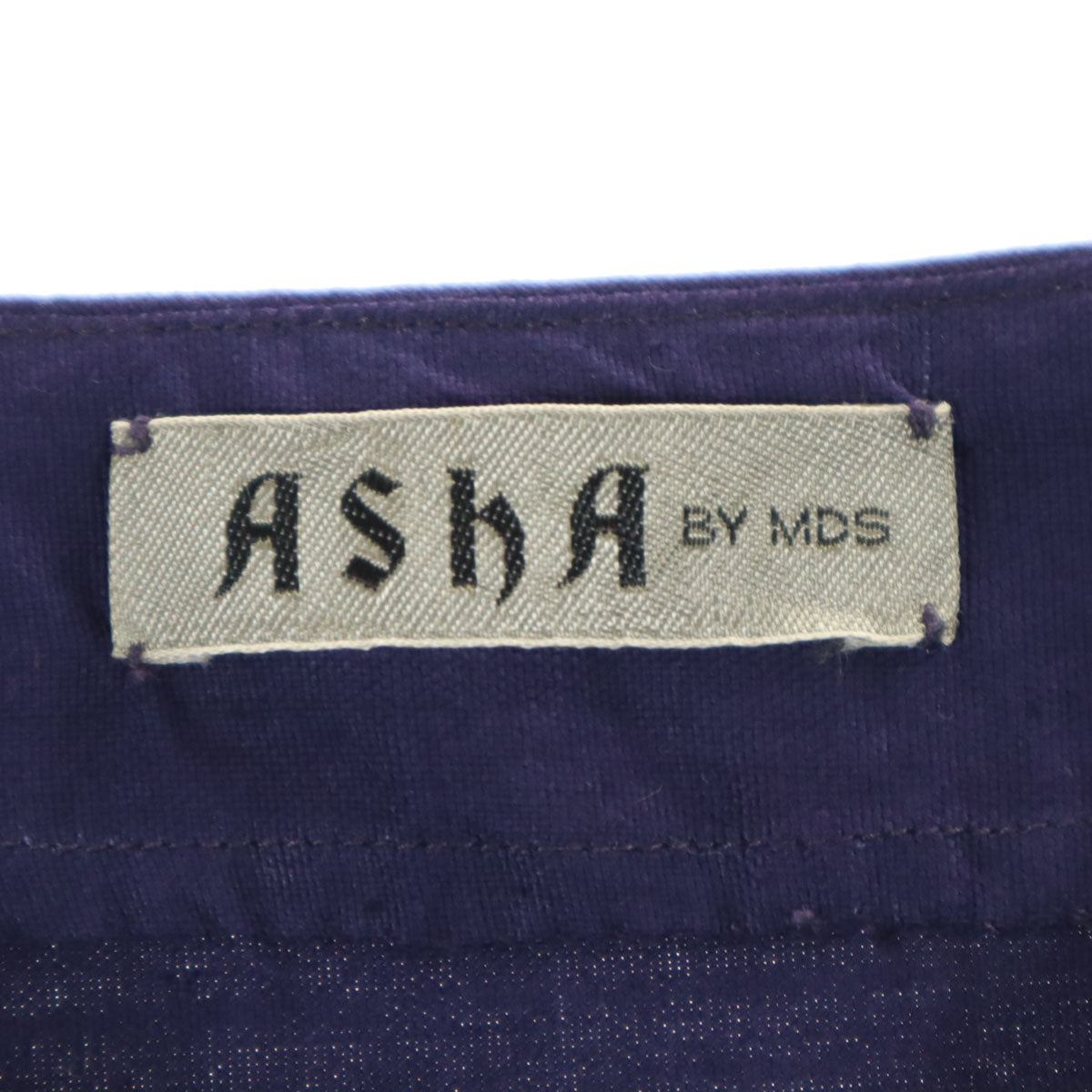 ASHA BY MDS アシャ 90s 半袖 ノーカラー シャツ パープル イッセイミヤケ レディース