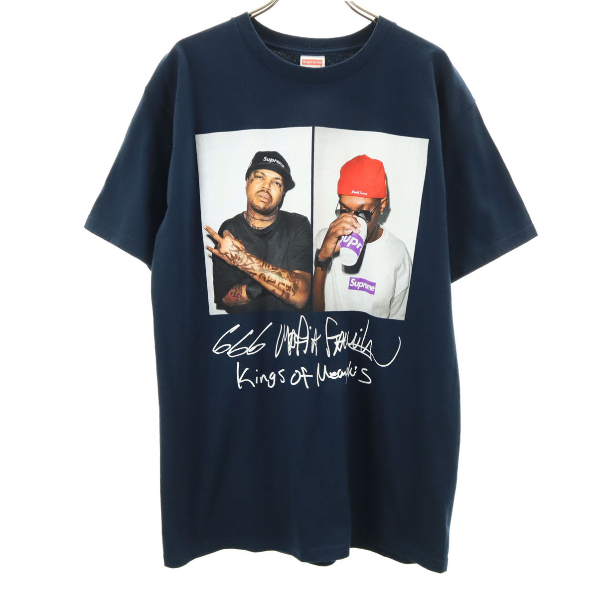 Supreme シュプリーム 12AW USA製 three six mafia 半袖 Tシャツ M ネイビー メンズ