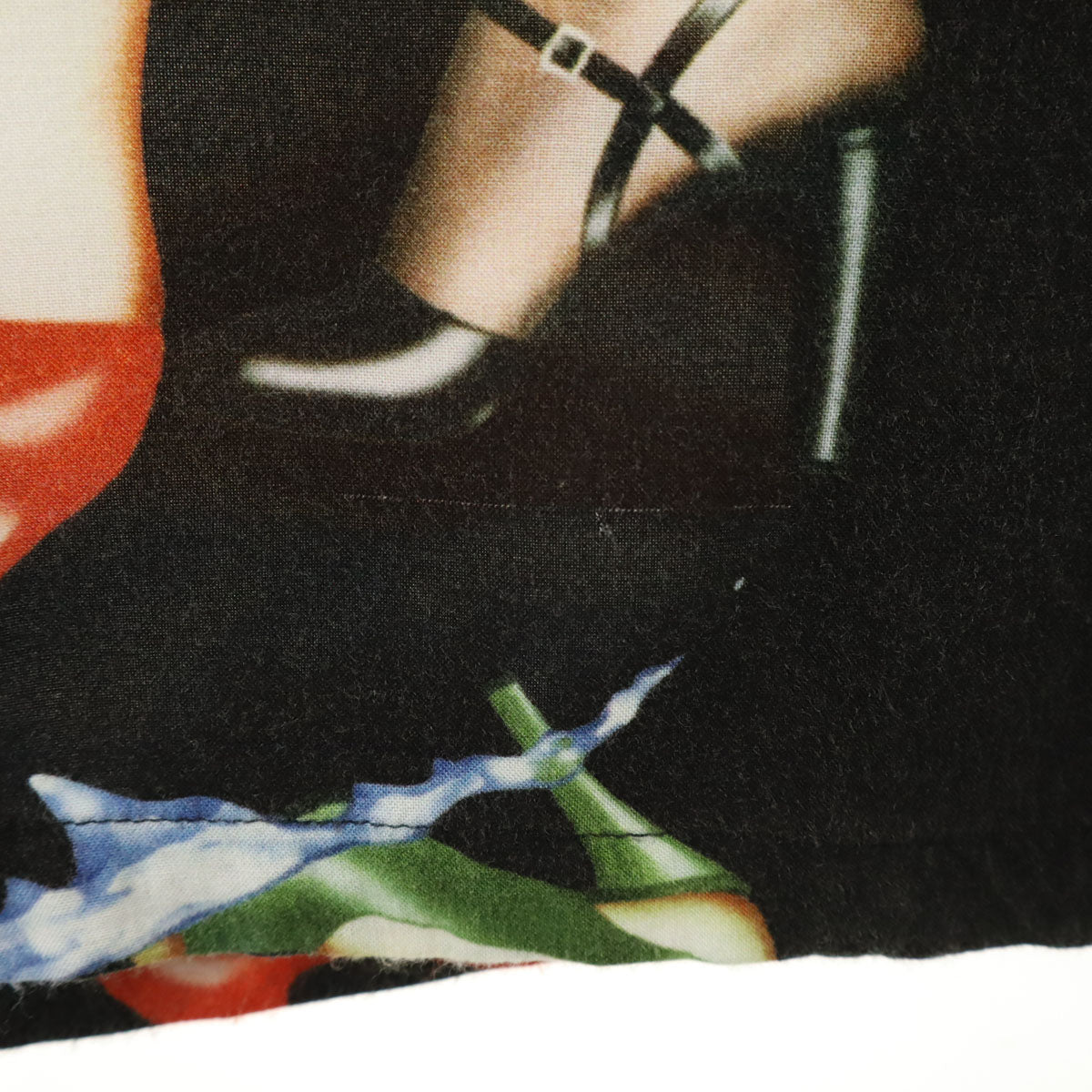 Supreme シュプリーム 15SS ヒール柄 半袖 オープンカラーシャツ L ブラック系 開襟 メンズ