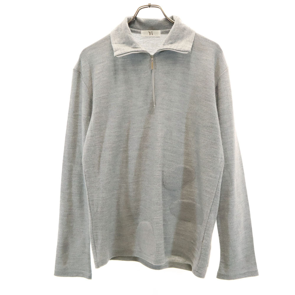 Y's ワイズ 日本製 長袖 ハーフジップ ニット 3 グレー ヨウジヤマモト カットソー メンズ