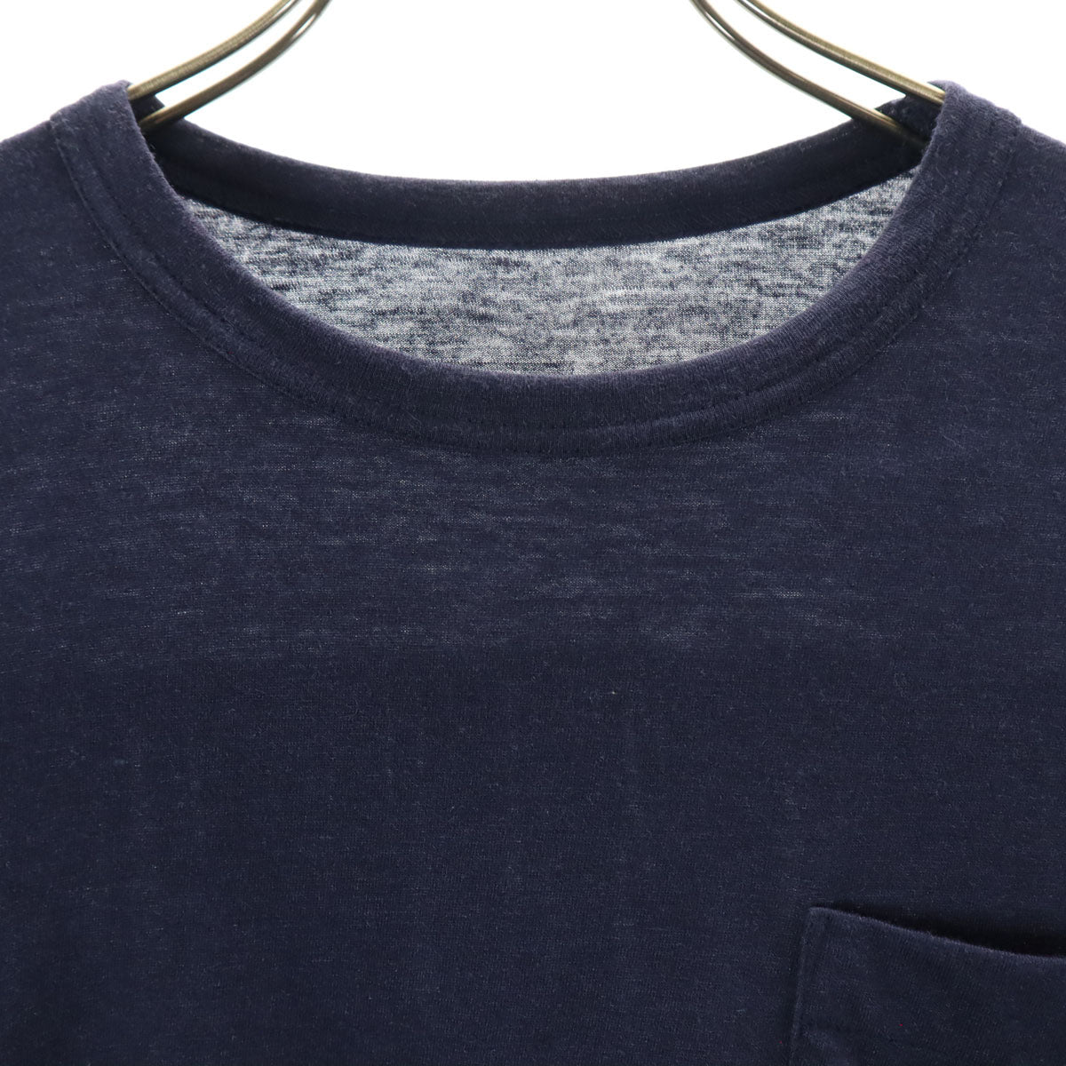 Sacai サカイ 日本製 リネンブレンド 半袖 フリンジ Tシャツ 2 ネイビー ポケT レディース