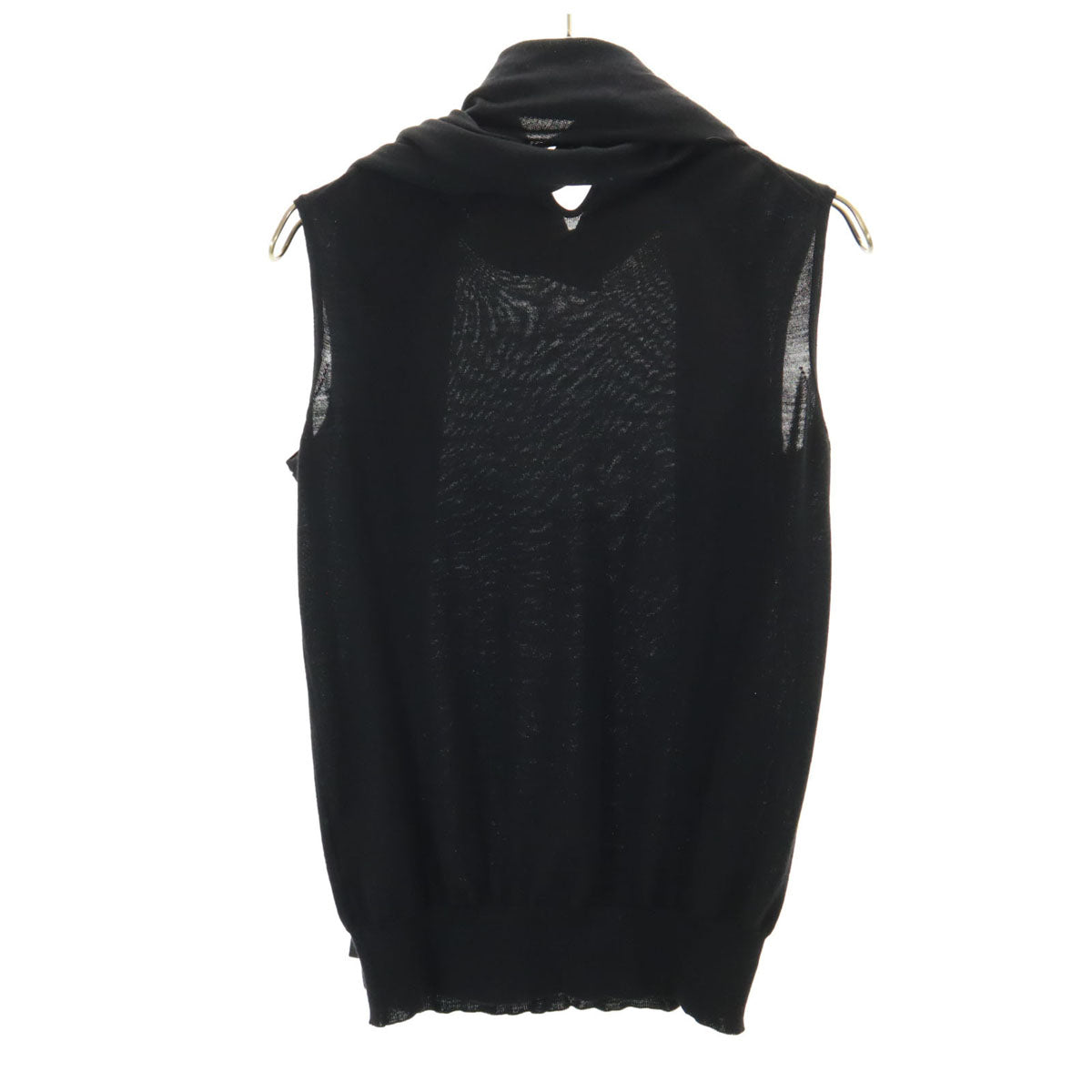 HERMES エルメス イタリア製 ノースリーブ ニット XS ブラック レディース