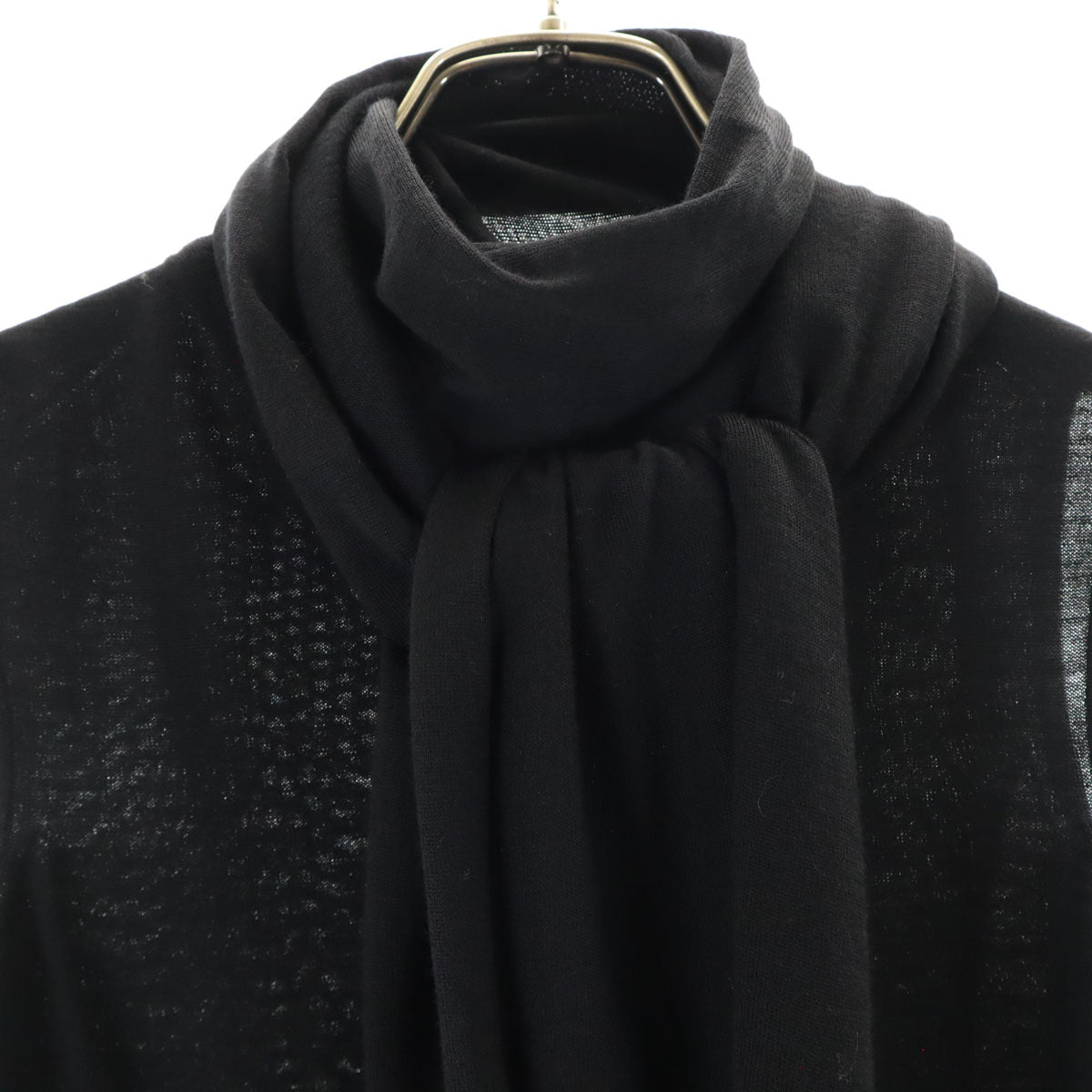 HERMES エルメス イタリア製 ノースリーブ ニット XS ブラック レディース