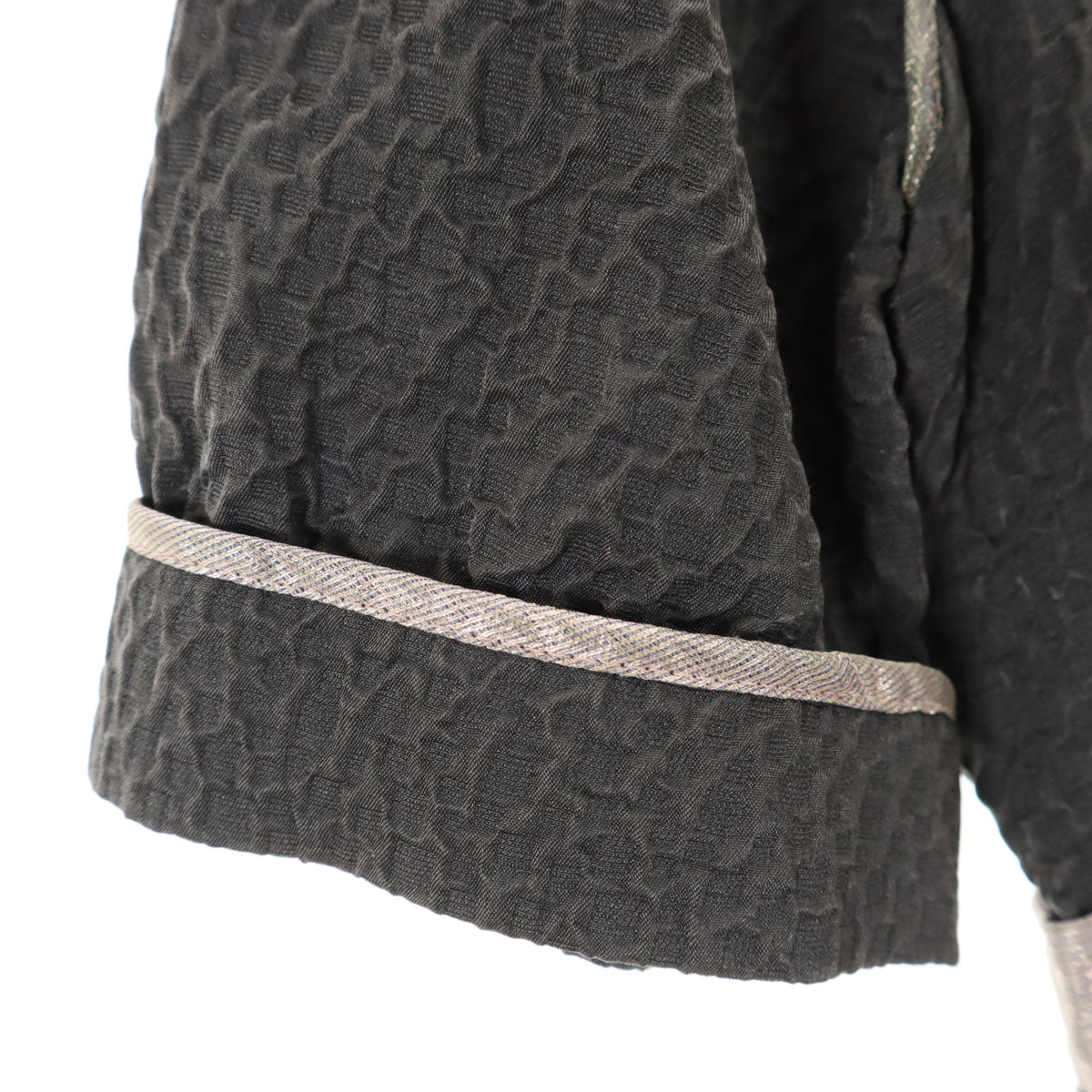 LOUIS VUITTON ルイヴィトン フランス製 シルク 半袖 カットソー 36 グレー系 レディース