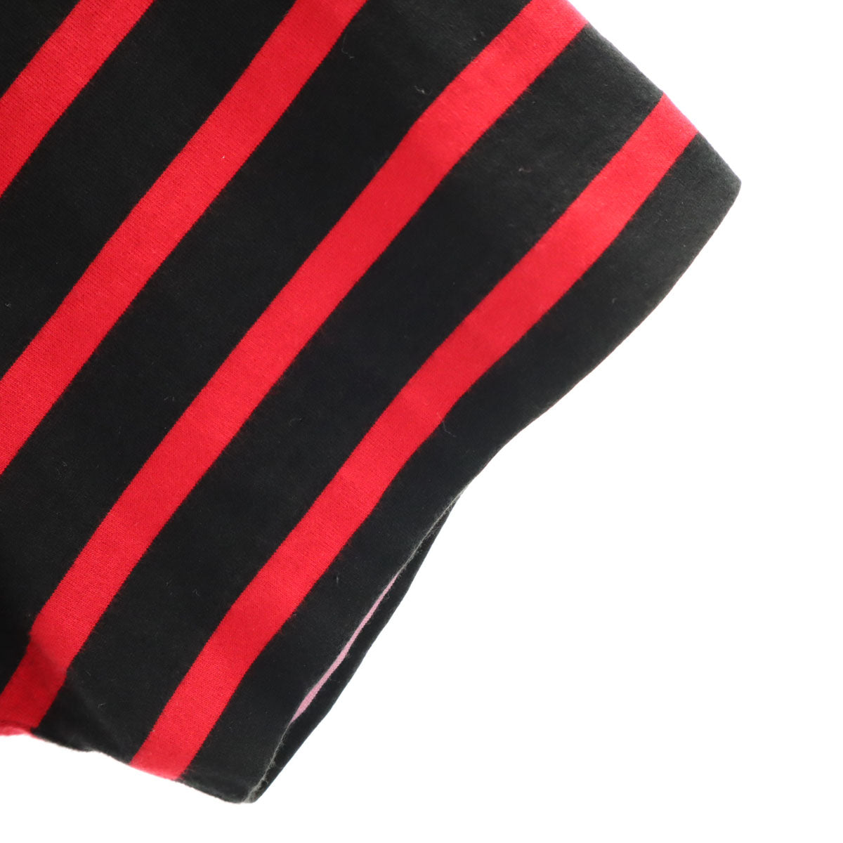 マスターマインドオム A GIRL'S エイガールズ 日本製 ボーダー柄 半袖 Tシャツ L 黒×赤 メンズ