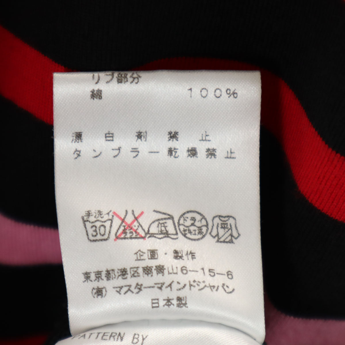 マスターマインドオム A GIRL'S エイガールズ 日本製 ボーダー柄 半袖 Tシャツ L 黒×赤 メンズ