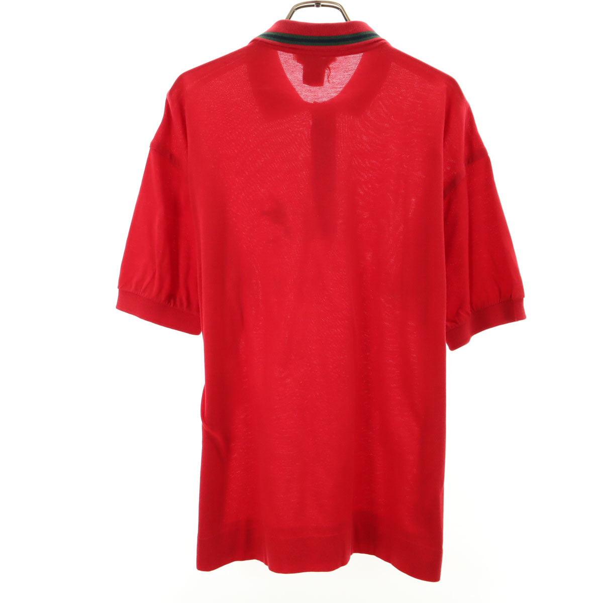 GUCCI グッチ 80s イタリア製 ヴィンテージ 半袖 ポロシャツ M 赤 鹿の子地 メンズ