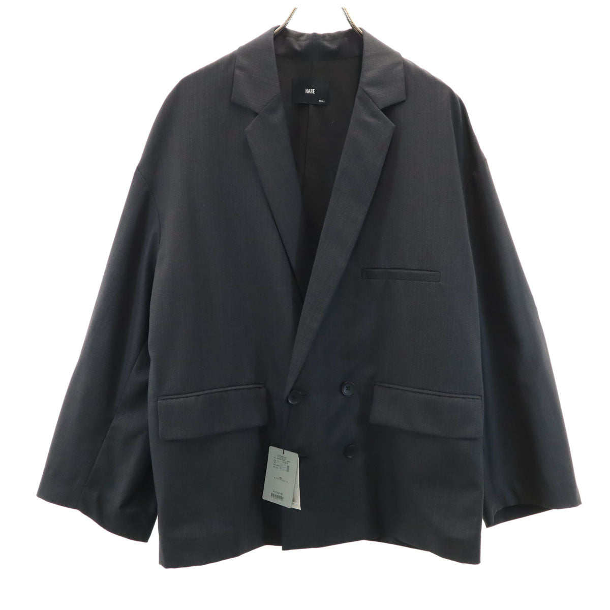 未使用 HARE ハレ ウールブレンド テーラードジャケット S グレー ダブル タグ付き メンズ