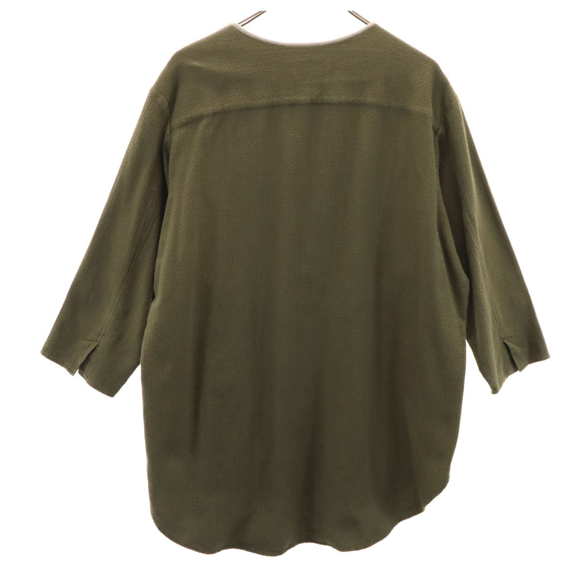 Milok ミロック 日本製 7分袖 SIDE H QS SHIRTS カットソー 46 オリーブ メンズ