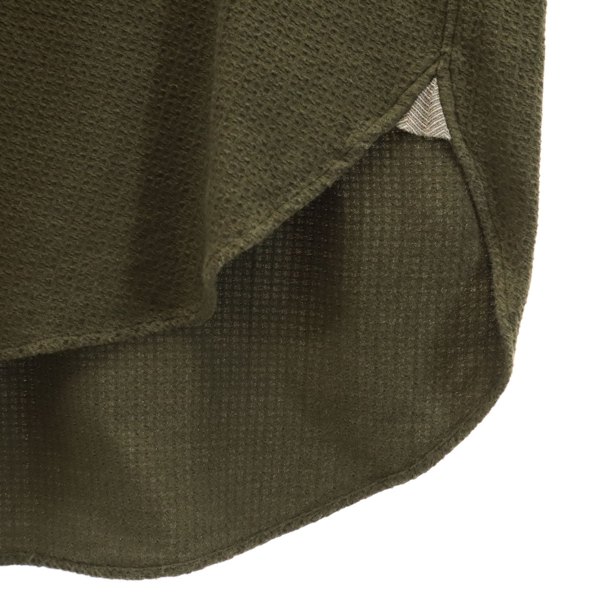 Milok ミロック 日本製 7分袖 SIDE H QS SHIRTS カットソー 46 オリーブ メンズ