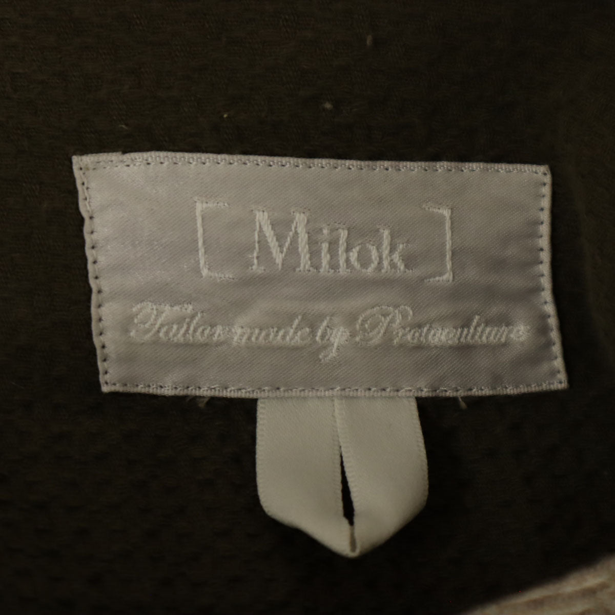 Milok ミロック 日本製 7分袖 SIDE H QS SHIRTS カットソー 46 オリーブ メンズ