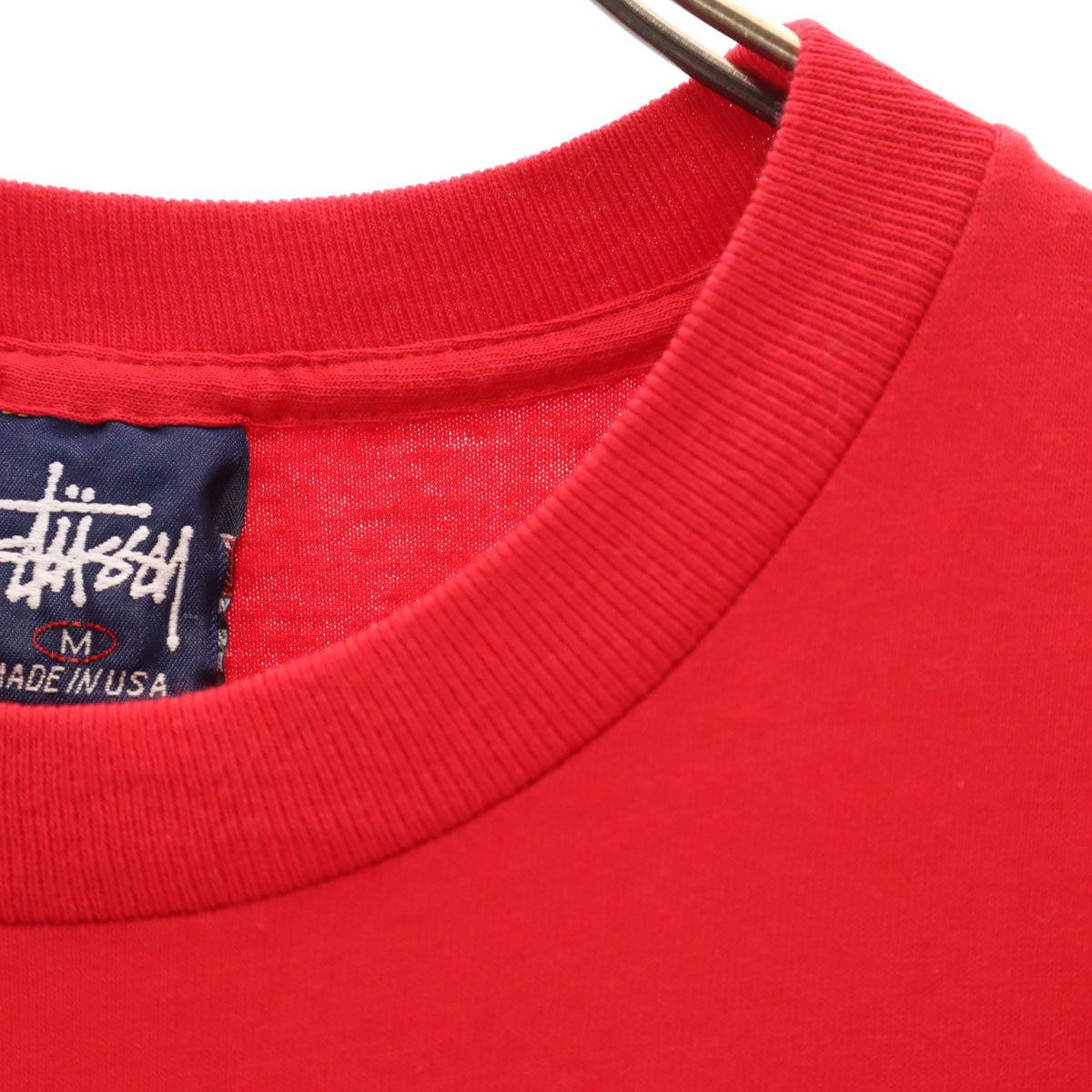 STUSSY ステューシー 90s USA製 オールド 紺タグ 半袖 シングルステッチ Tシャツ M レッド メンズ