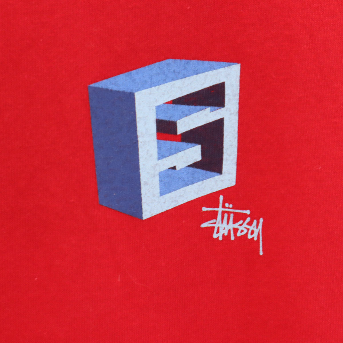 STUSSY ステューシー 90s USA製 オールド 紺タグ 半袖 シングルステッチ Tシャツ M レッド メンズ