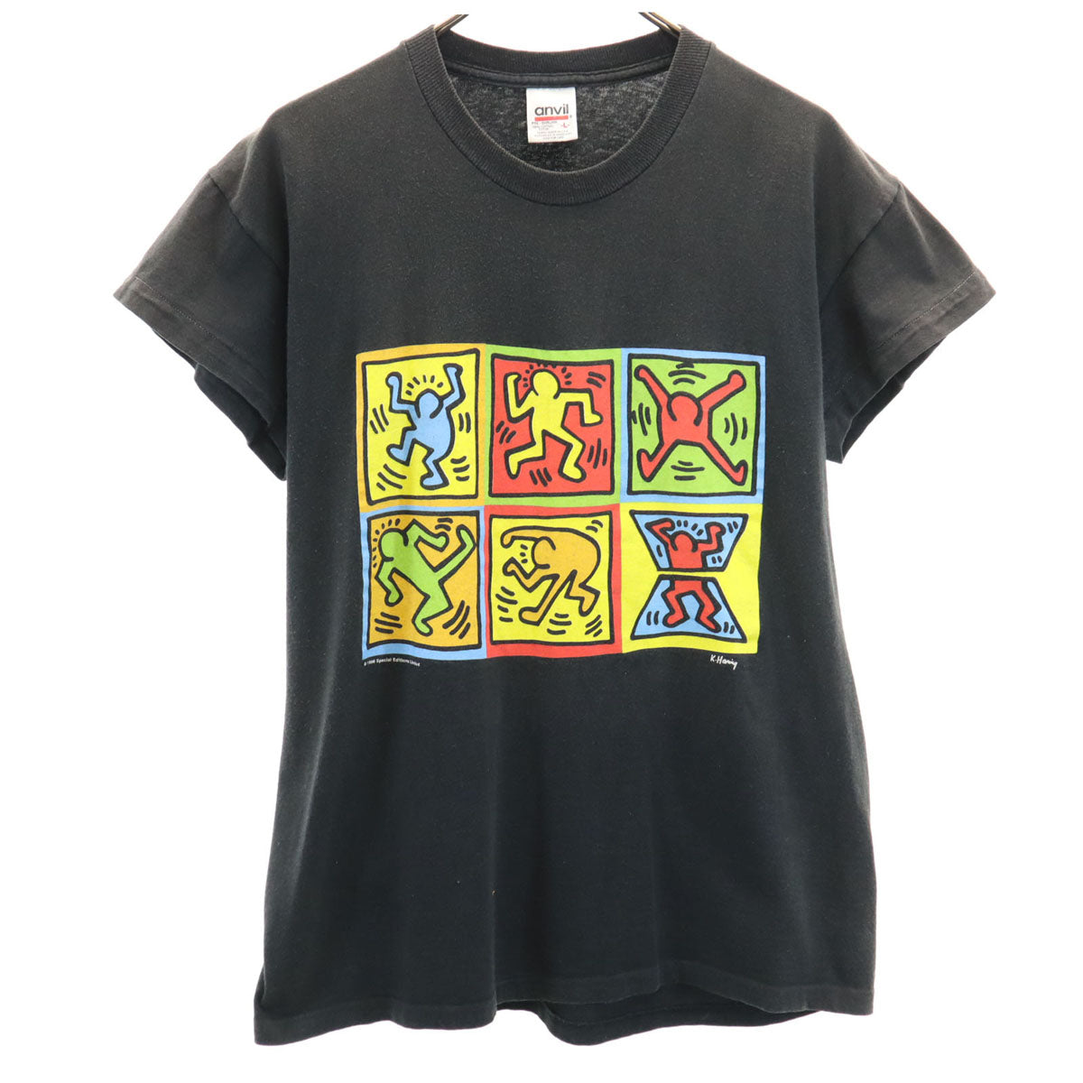 anvil アンヴィル 90s オールド キースヘリング 半袖 Tシャツ L ブラック Keith Haring メンズ