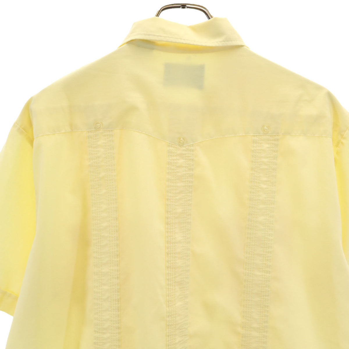 80s ヴィンテージ 半袖 キューバシャツ L イエロー メンズ
