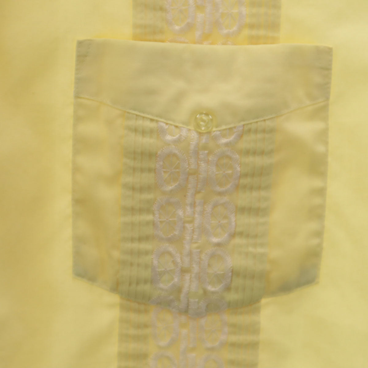 80s ヴィンテージ 半袖 キューバシャツ L イエロー メンズ