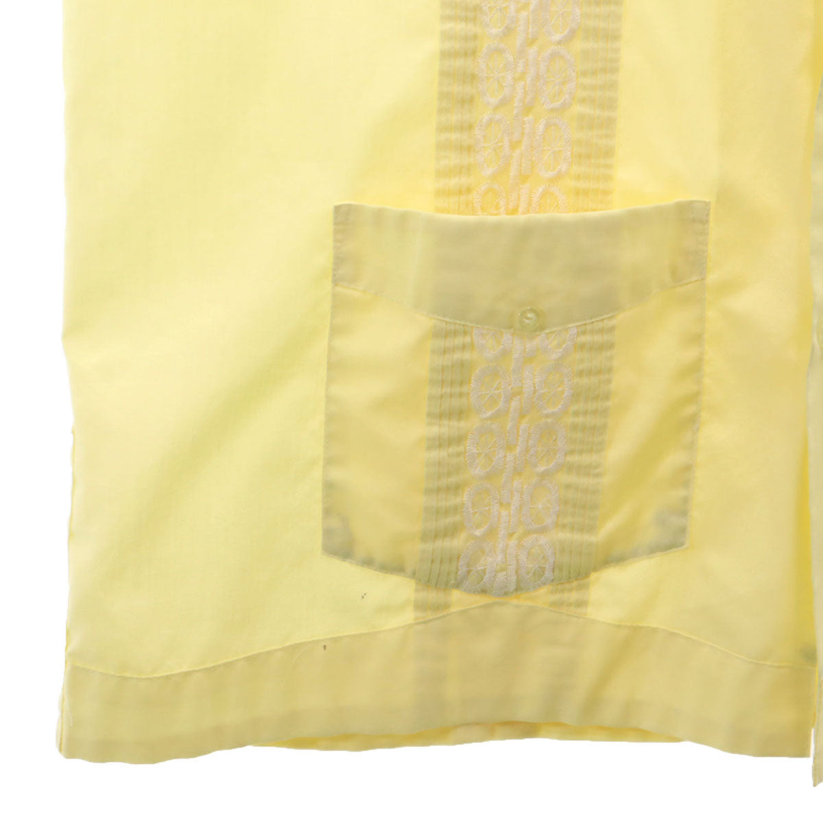 80s ヴィンテージ 半袖 キューバシャツ L イエロー メンズ