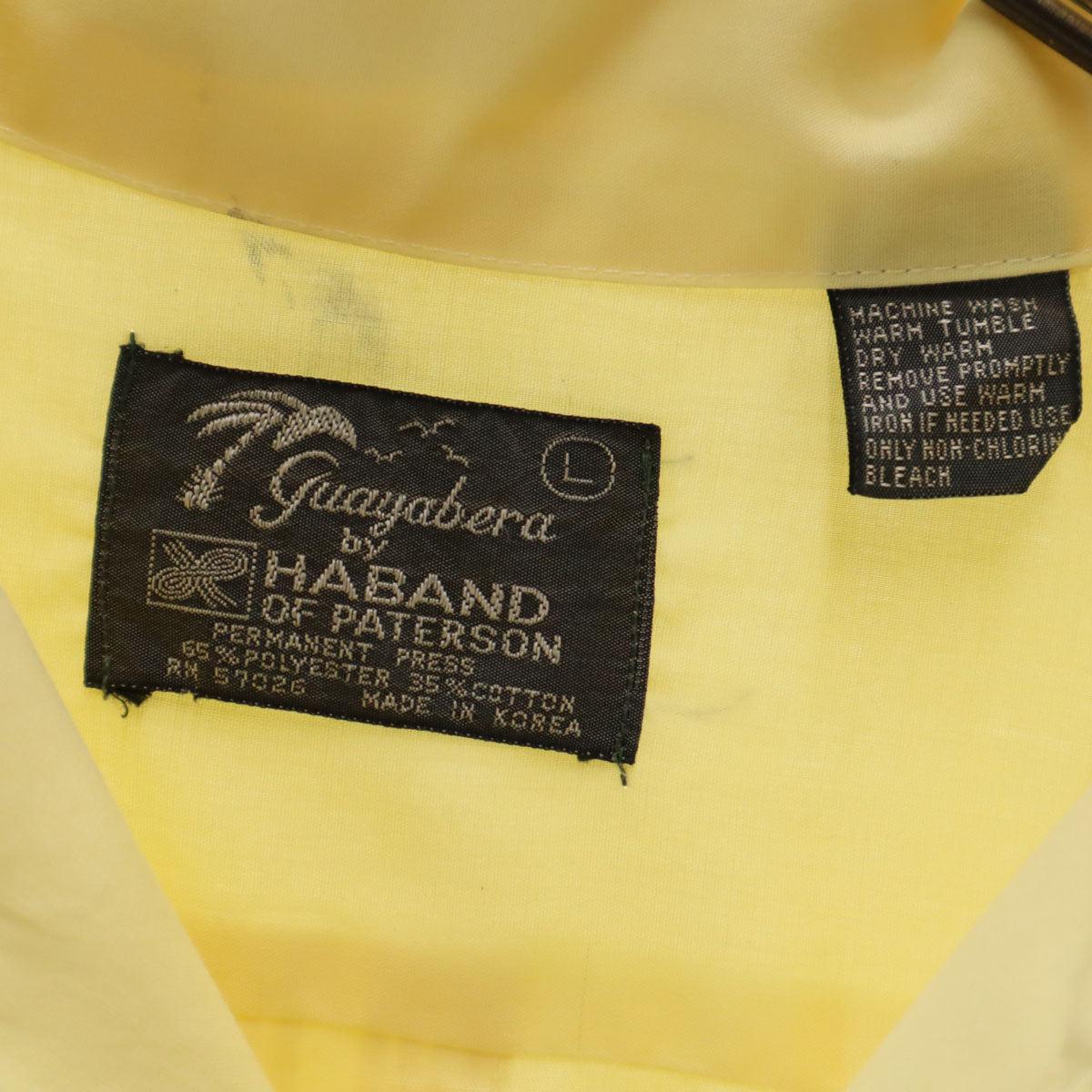 80s ヴィンテージ 半袖 キューバシャツ L イエロー メンズ