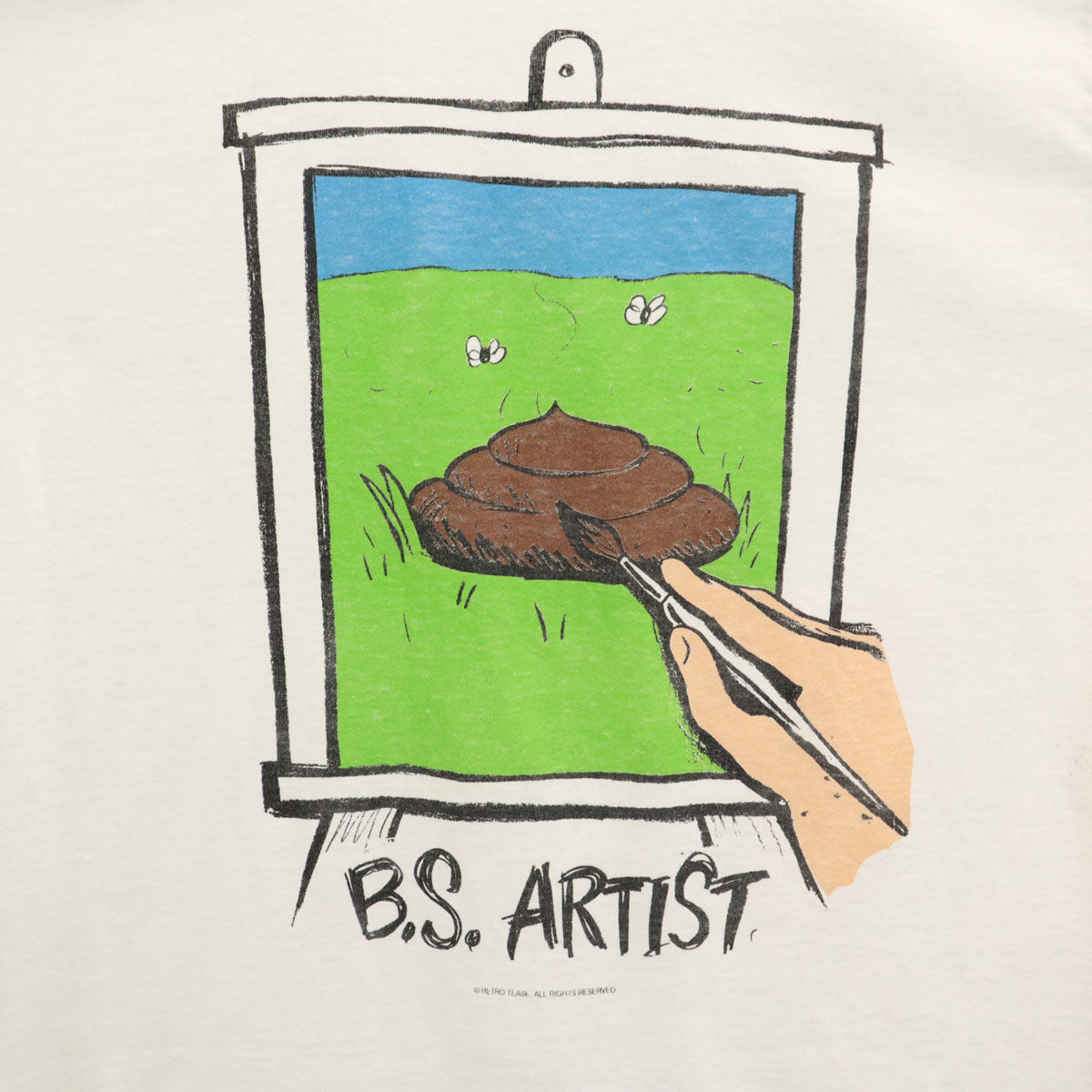 FRUIT OF THE LOOM フルーツオブザルーム 90s USA製 オールド B.S.ARTIST 半袖 Tシャツ M ホワイト シングルステッチ メンズ