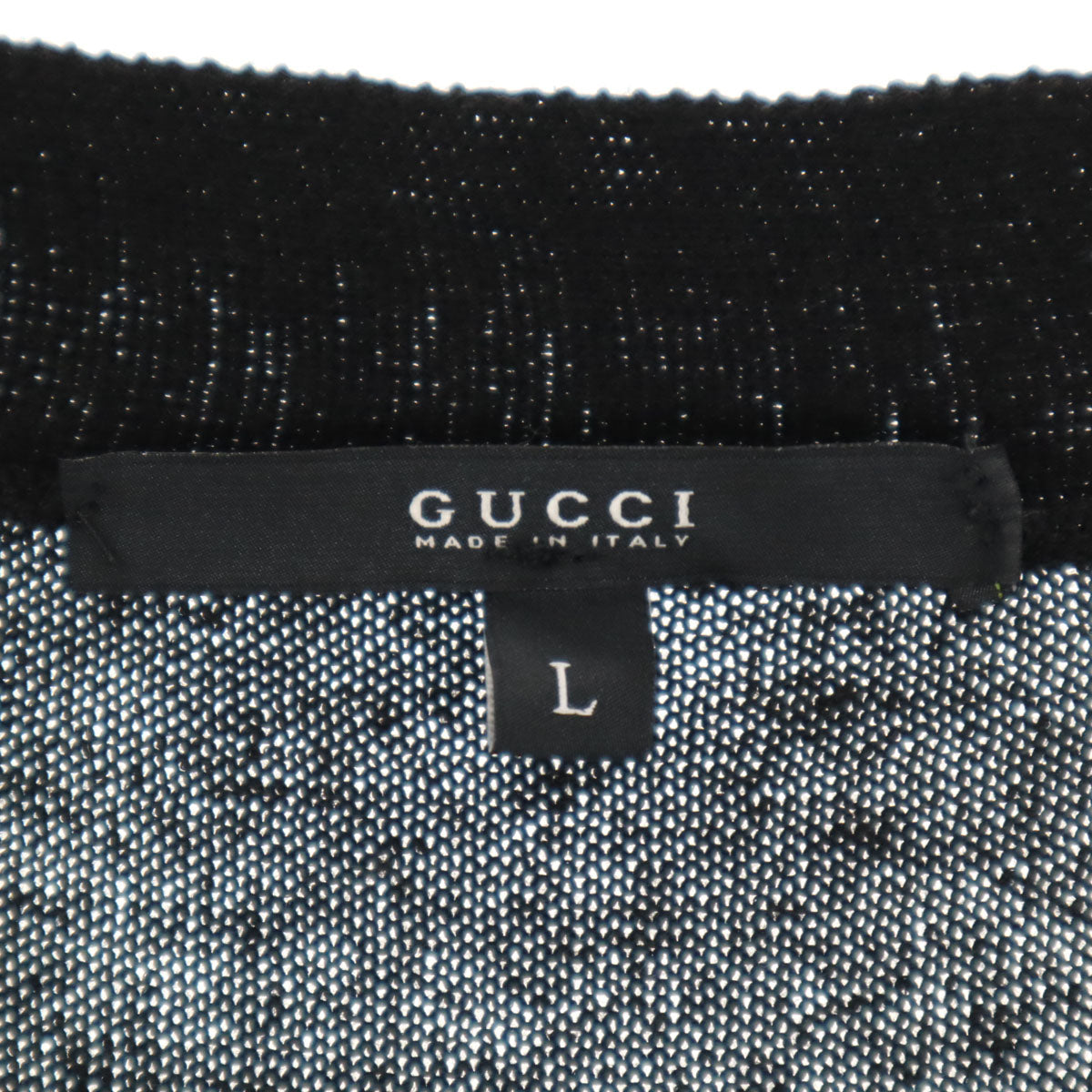GUCCI グッチ イタリア製 半袖 ニット L ブラック レディース