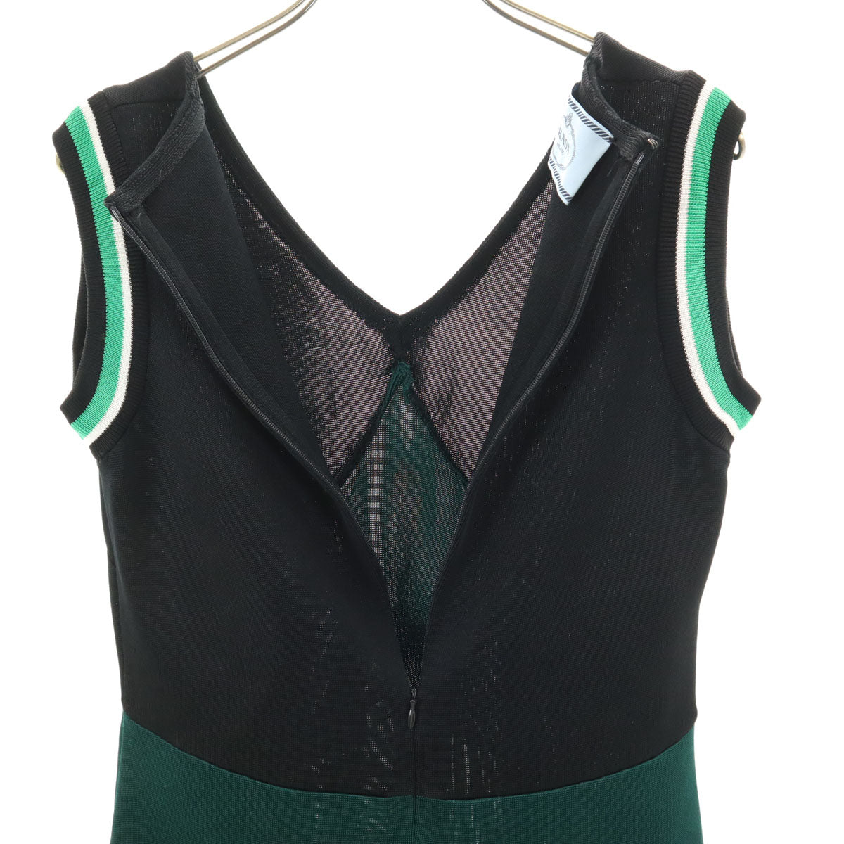 PRADA プラダ イタリア製 ノースリーブ ニット ミニワンピース 38 ブラック レディース