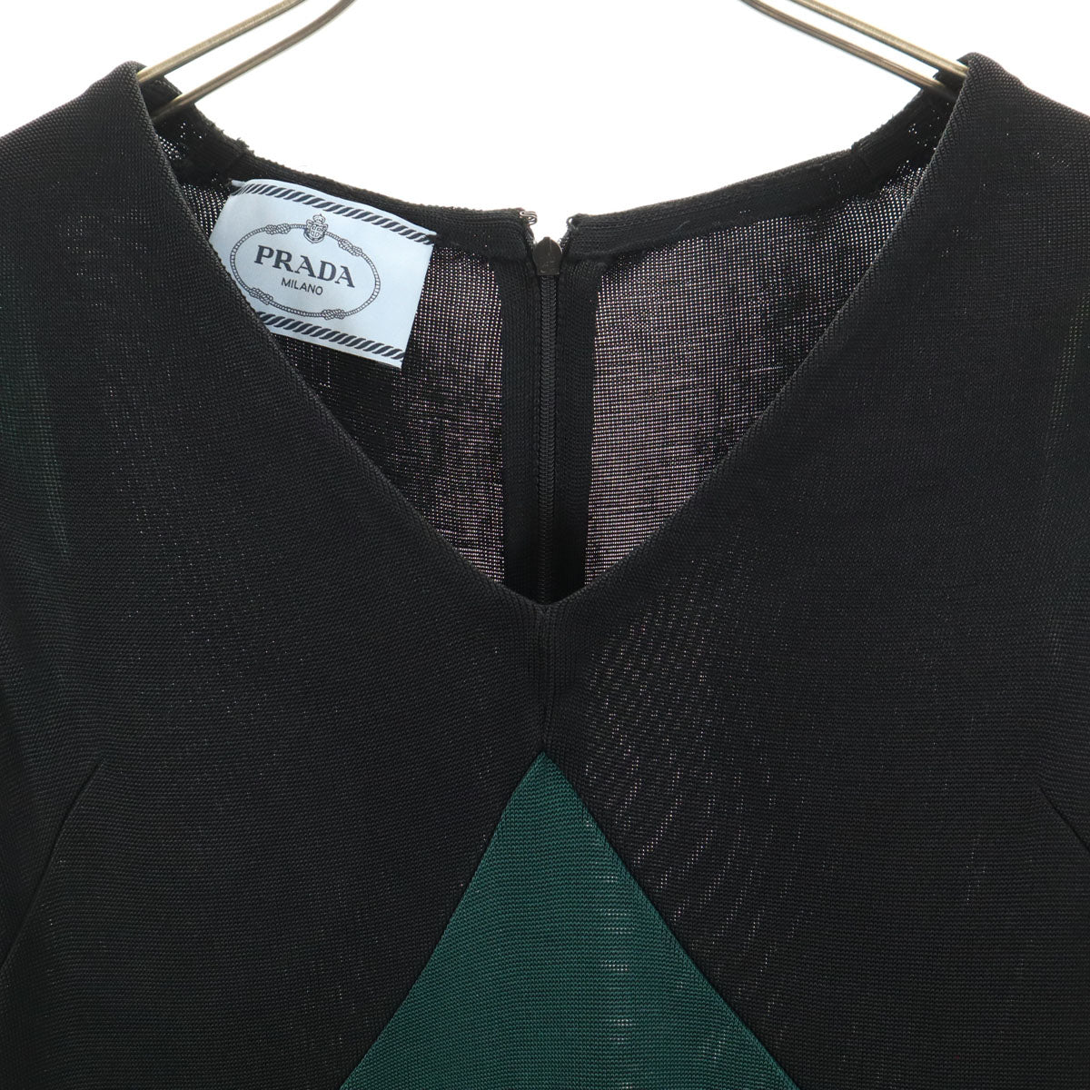 PRADA プラダ イタリア製 ノースリーブ ニット ミニワンピース 38 ブラック レディース
