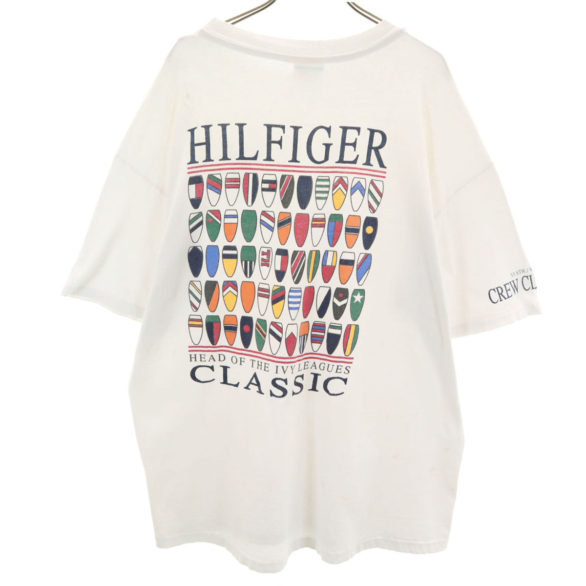TOMMY HILFIGER トミーヒルフィガー 90s USA製 オールド バックプリント 半袖 Tシャツ L ホワイト メンズ